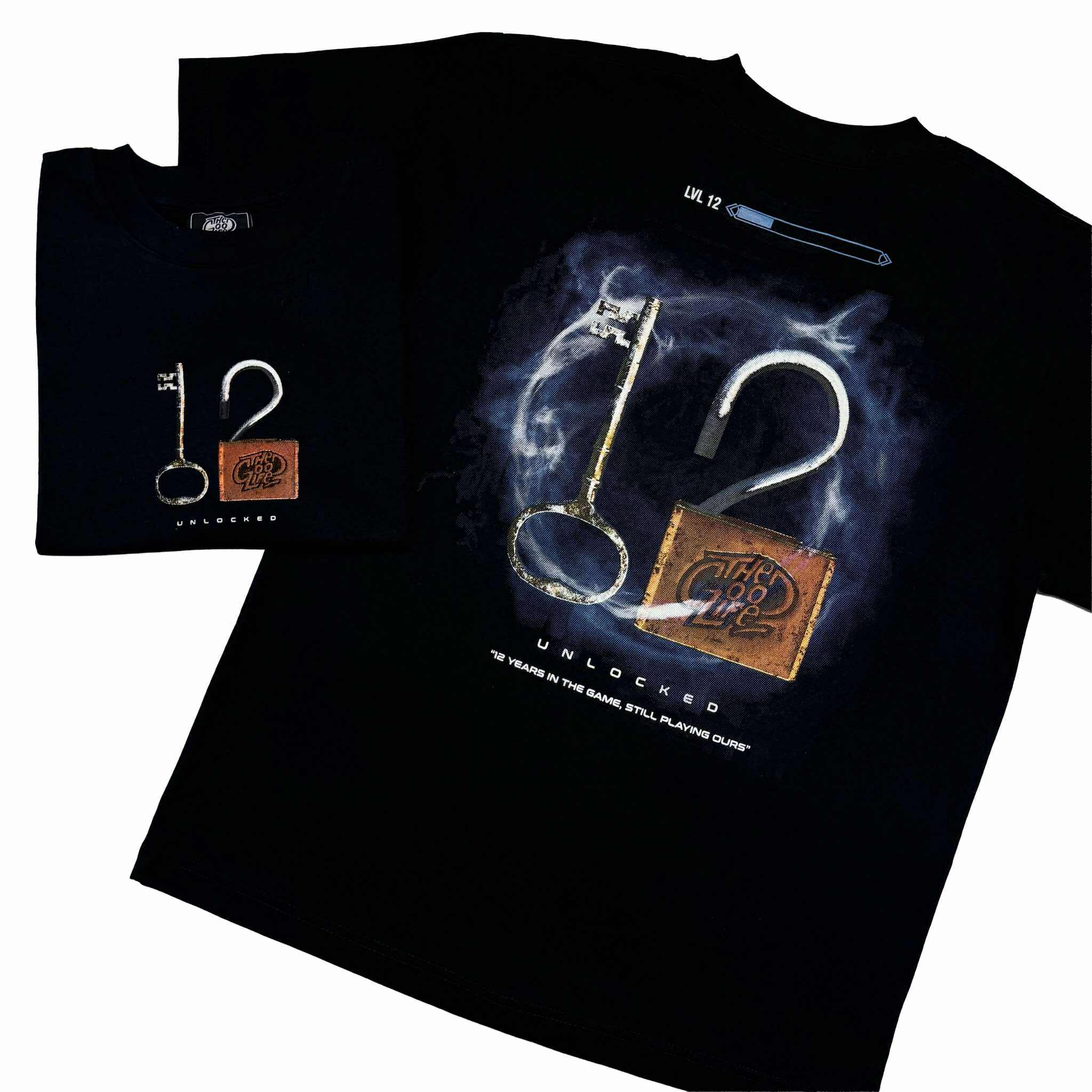 12 UNLOCKED (BLACK) T-SHIRT