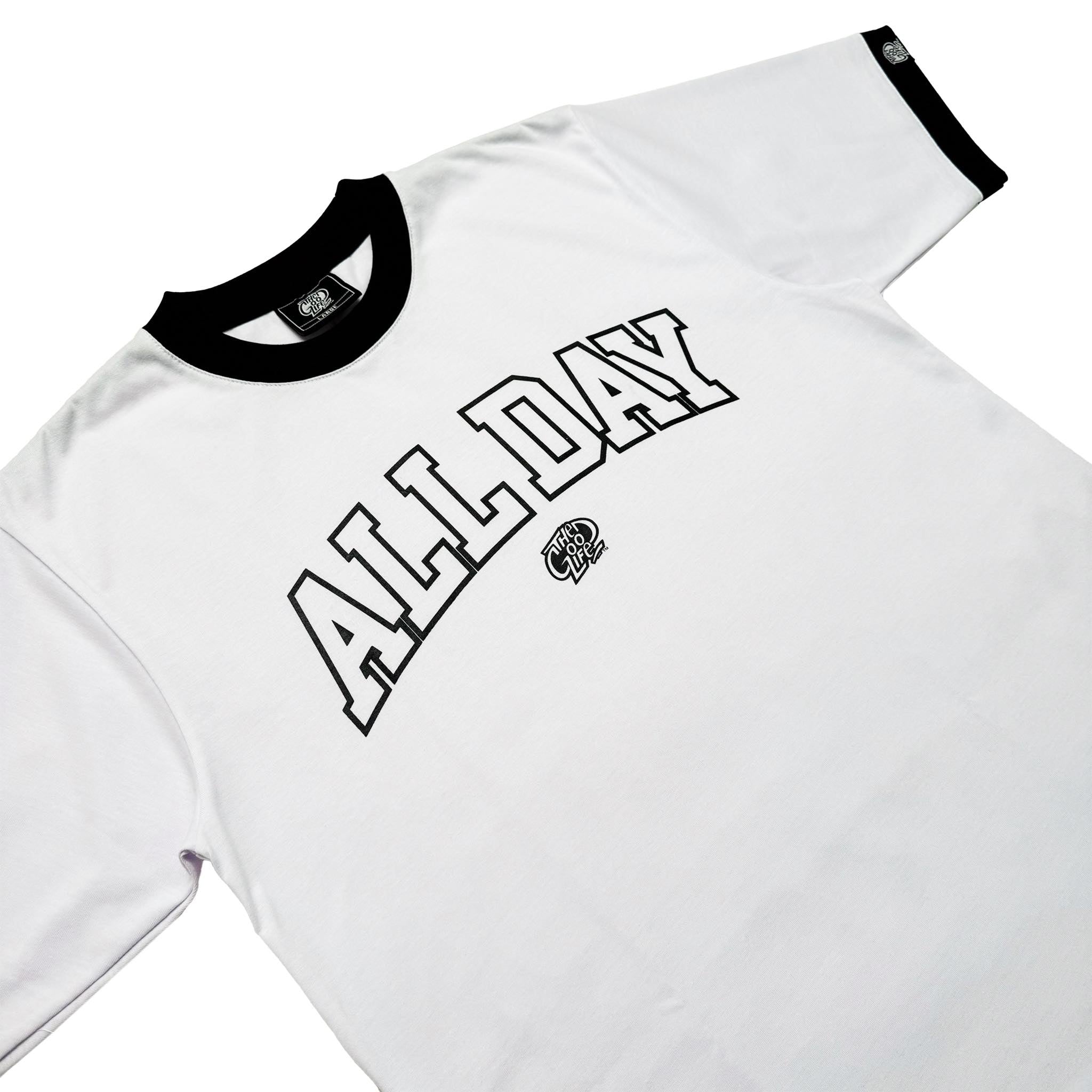 ALL DAY (WHITE RINGER) T-SHIRT