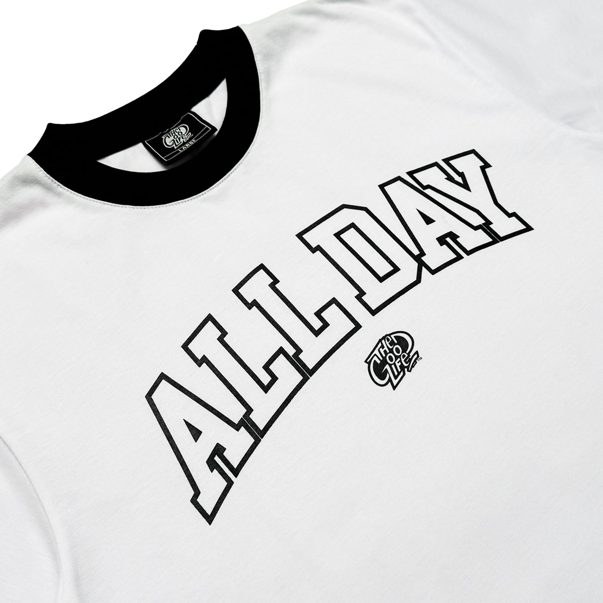 ALL DAY (WHITE RINGER) T-SHIRT