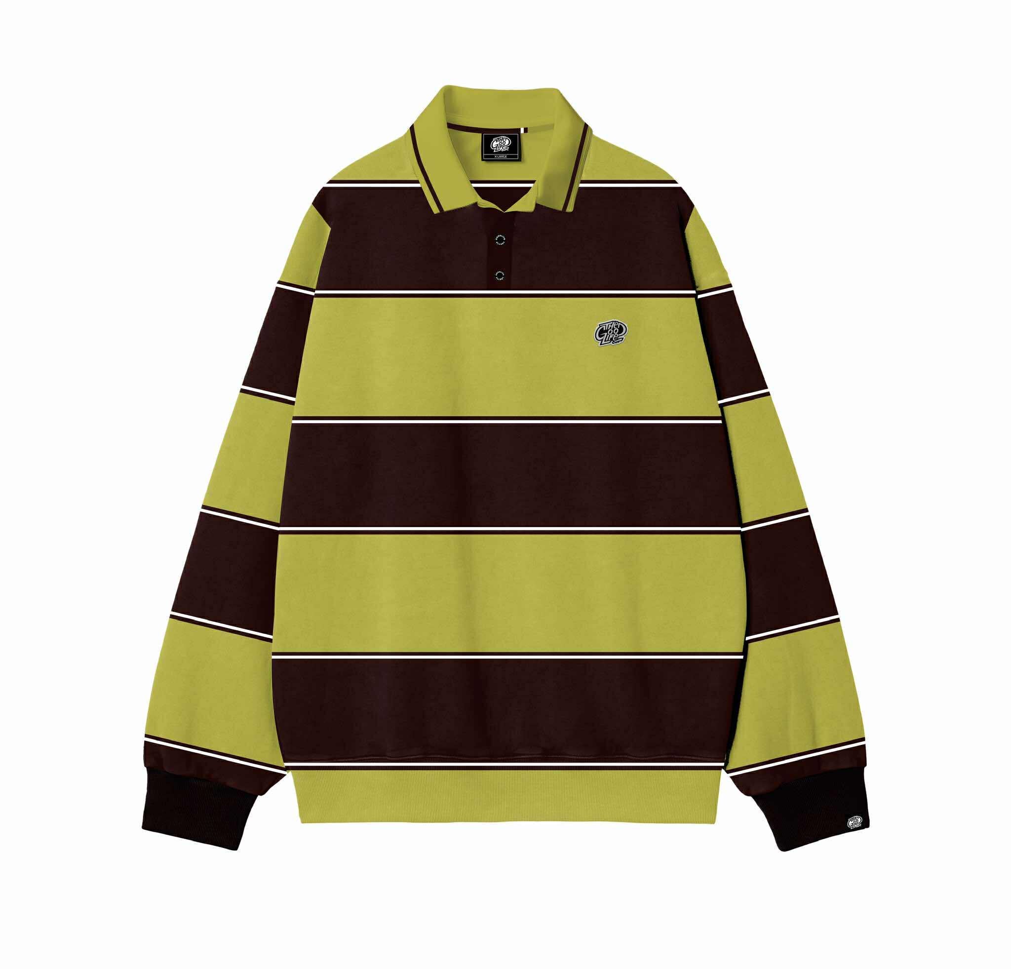 "AVOCADO" TWIN STRAND (A.GREEN/C.BROWN) POLO CREWNECK