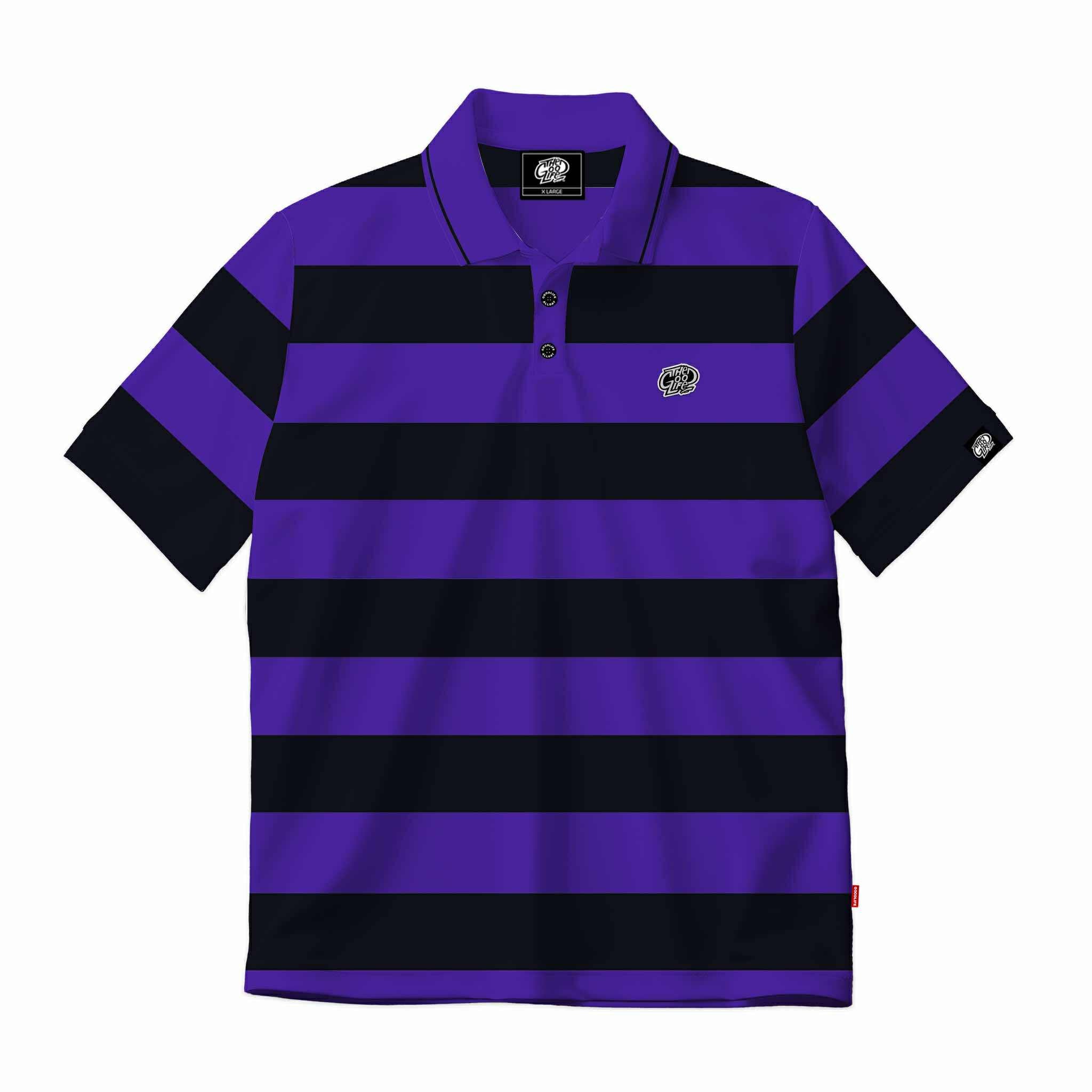 BIG STRIPES (BLACK/PURPLE) POLO SHIRT