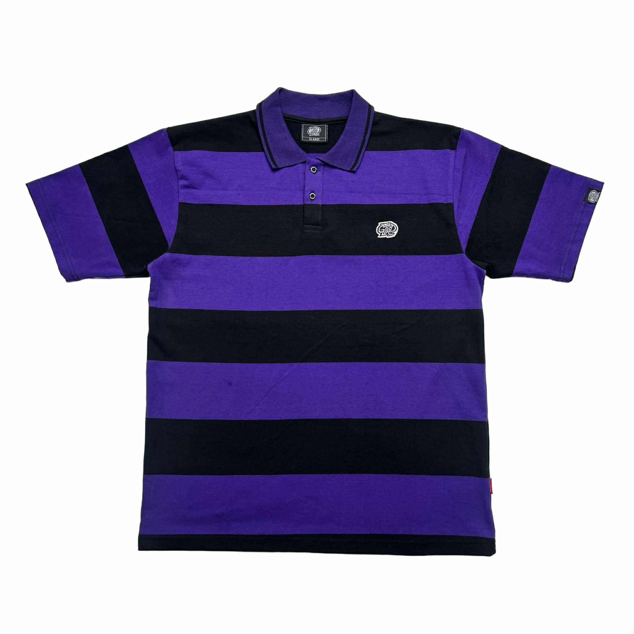 BIG STRIPES (BLACK/PURPLE) POLO SHIRT