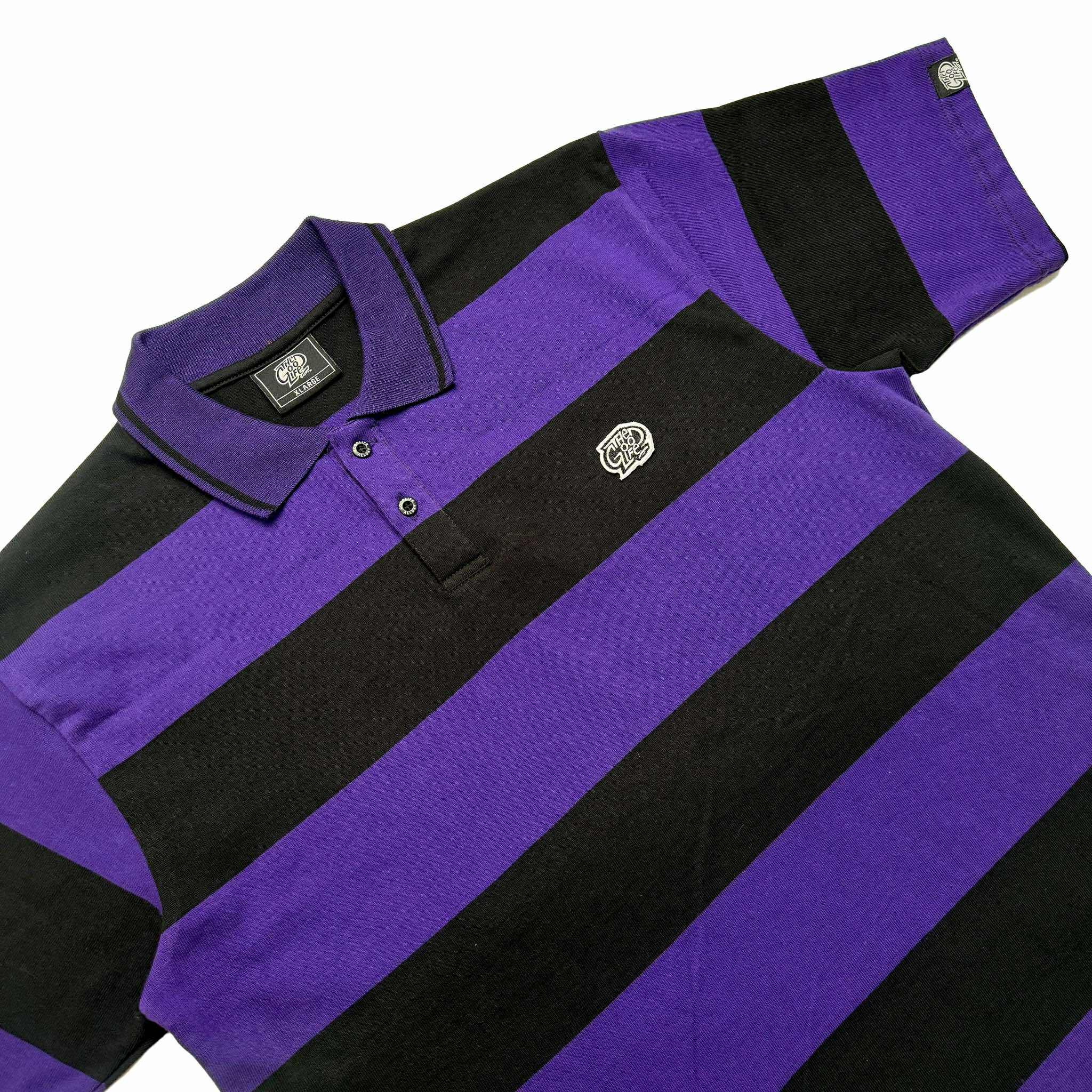 BIG STRIPES (BLACK/PURPLE) POLO SHIRT