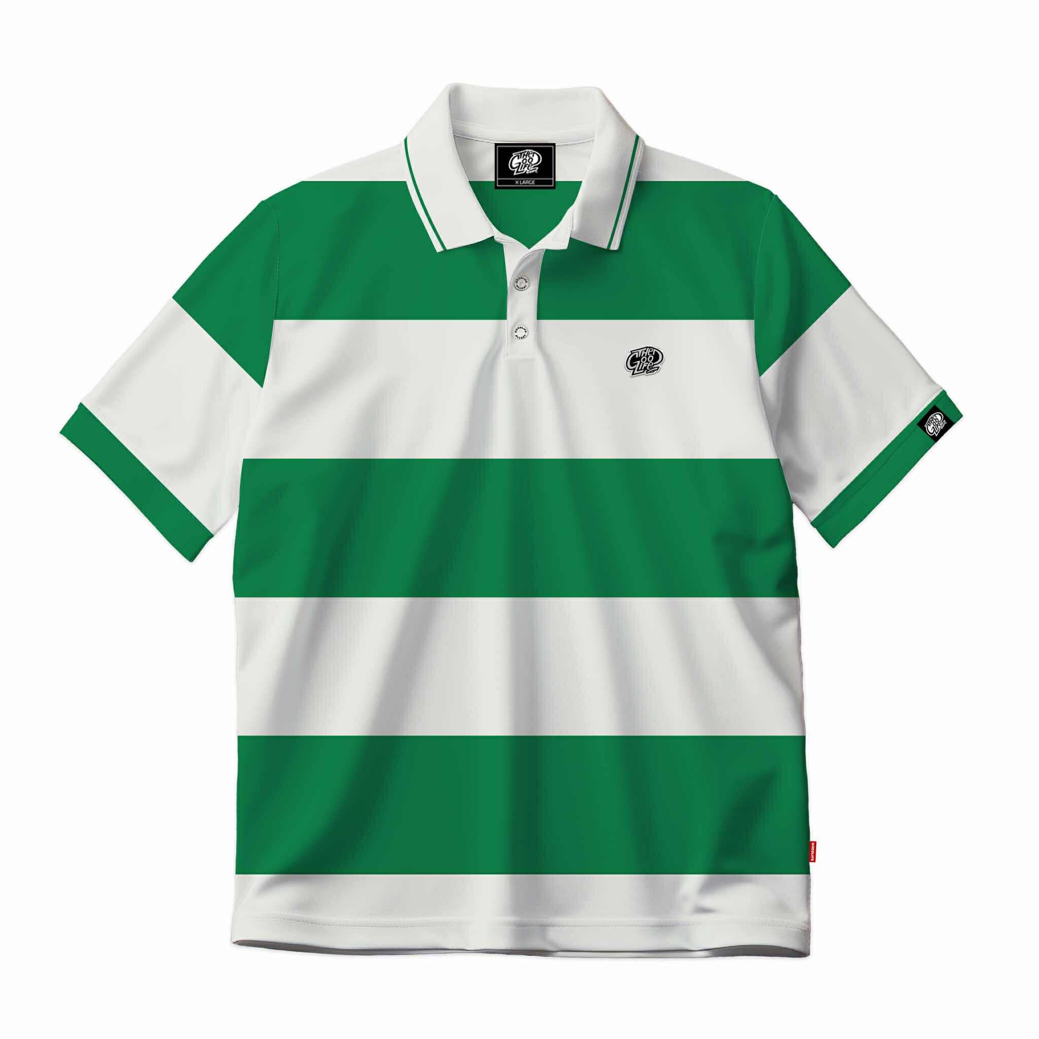 BIG STRIPES (LT.GREEN/IVORY)POLO SHIRT