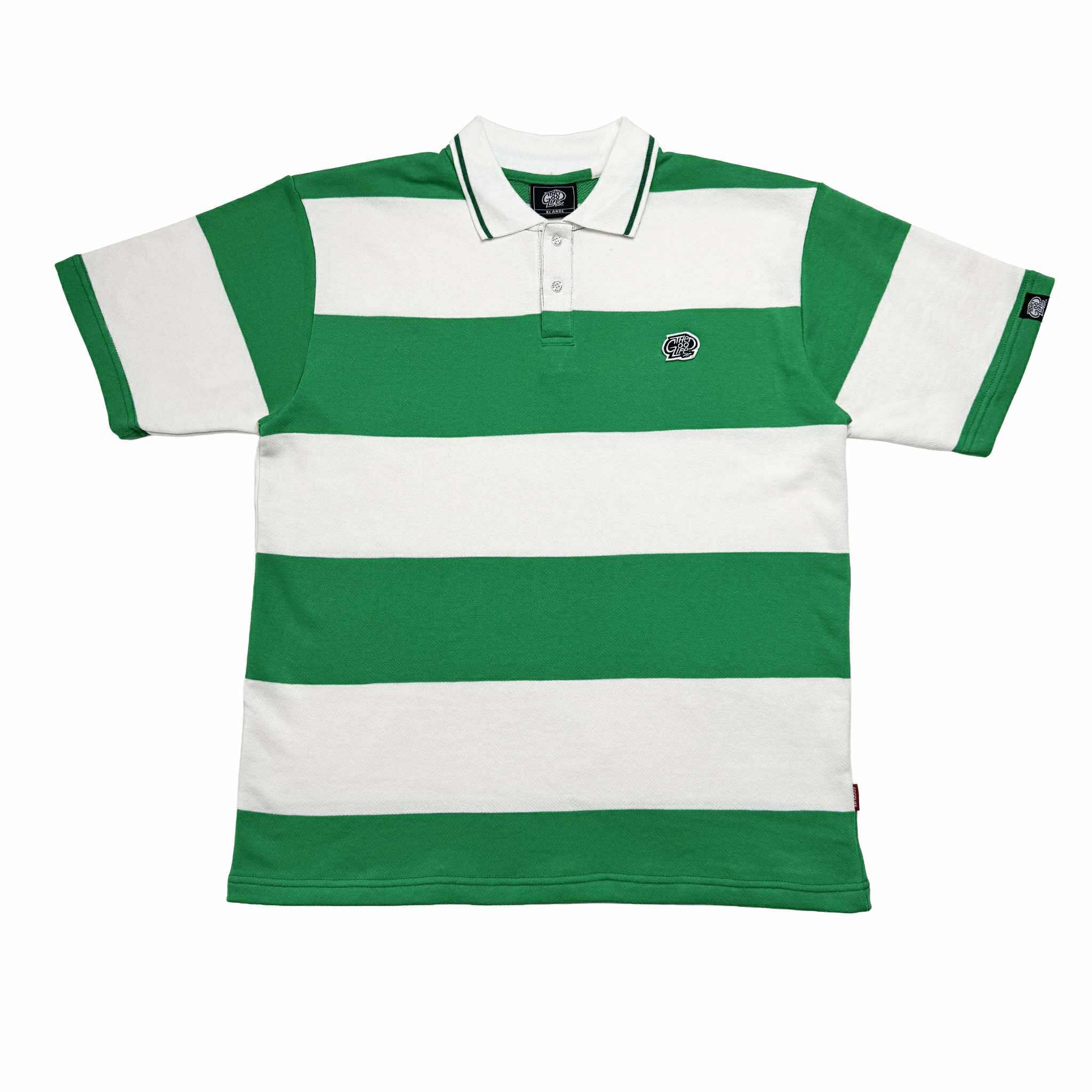 BIG STRIPES (LT.GREEN/IVORY)POLO SHIRT