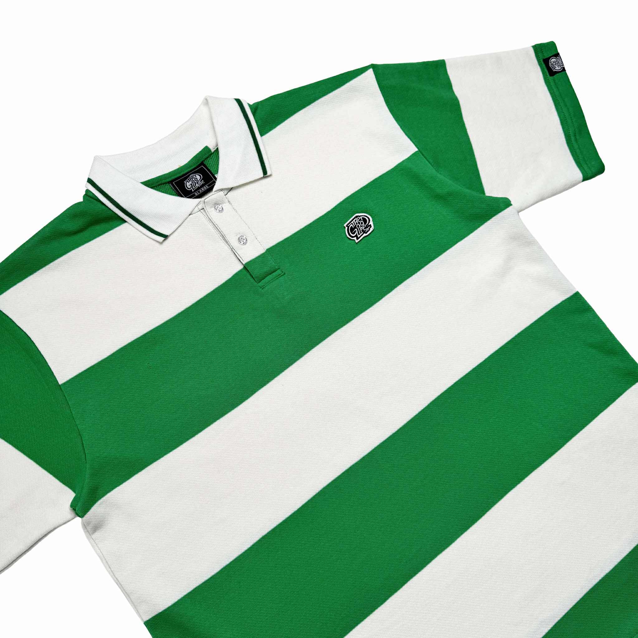 BIG STRIPES (LT.GREEN/IVORY)POLO SHIRT