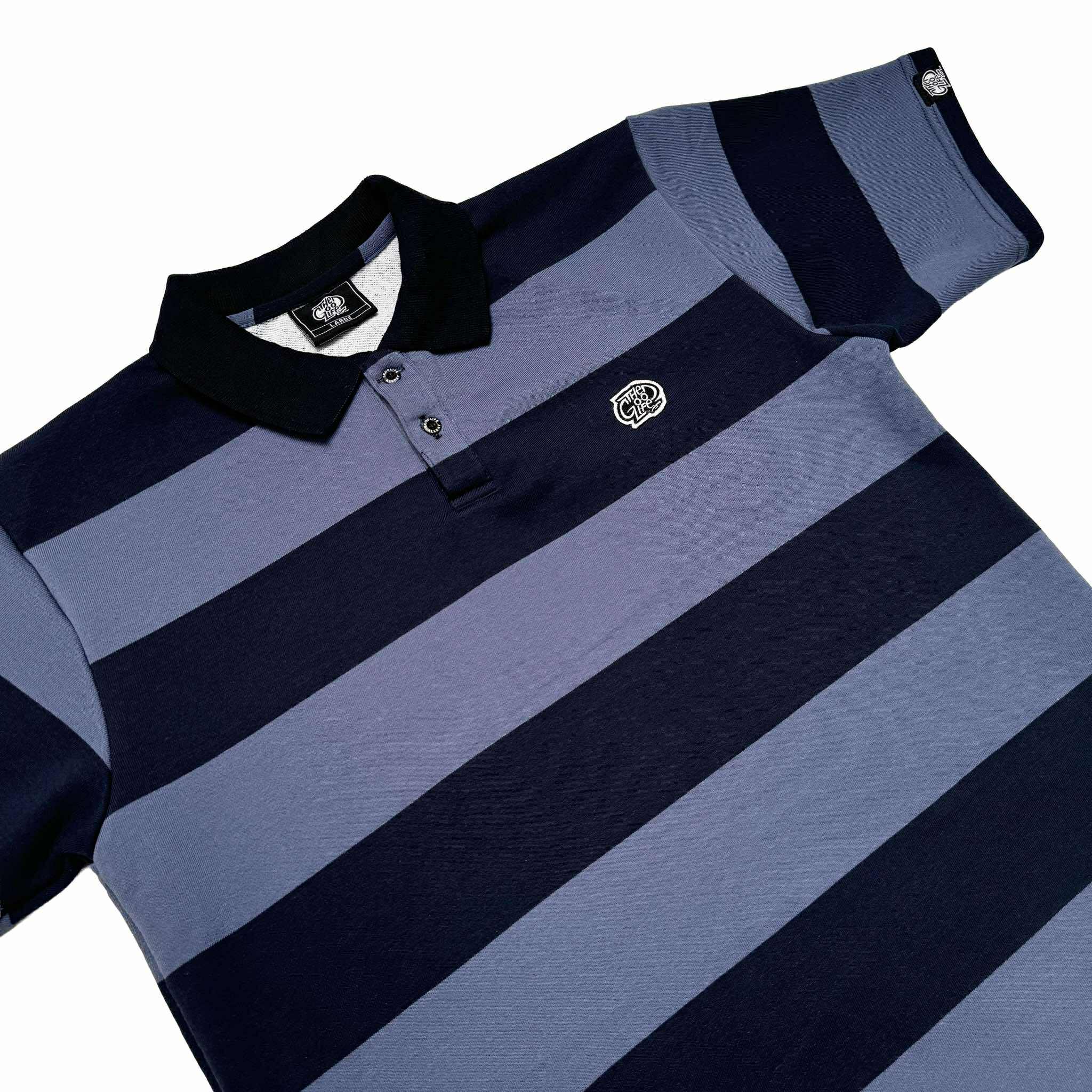 BIG STRIPES (NAVY/GRAY) POLO SHIRT