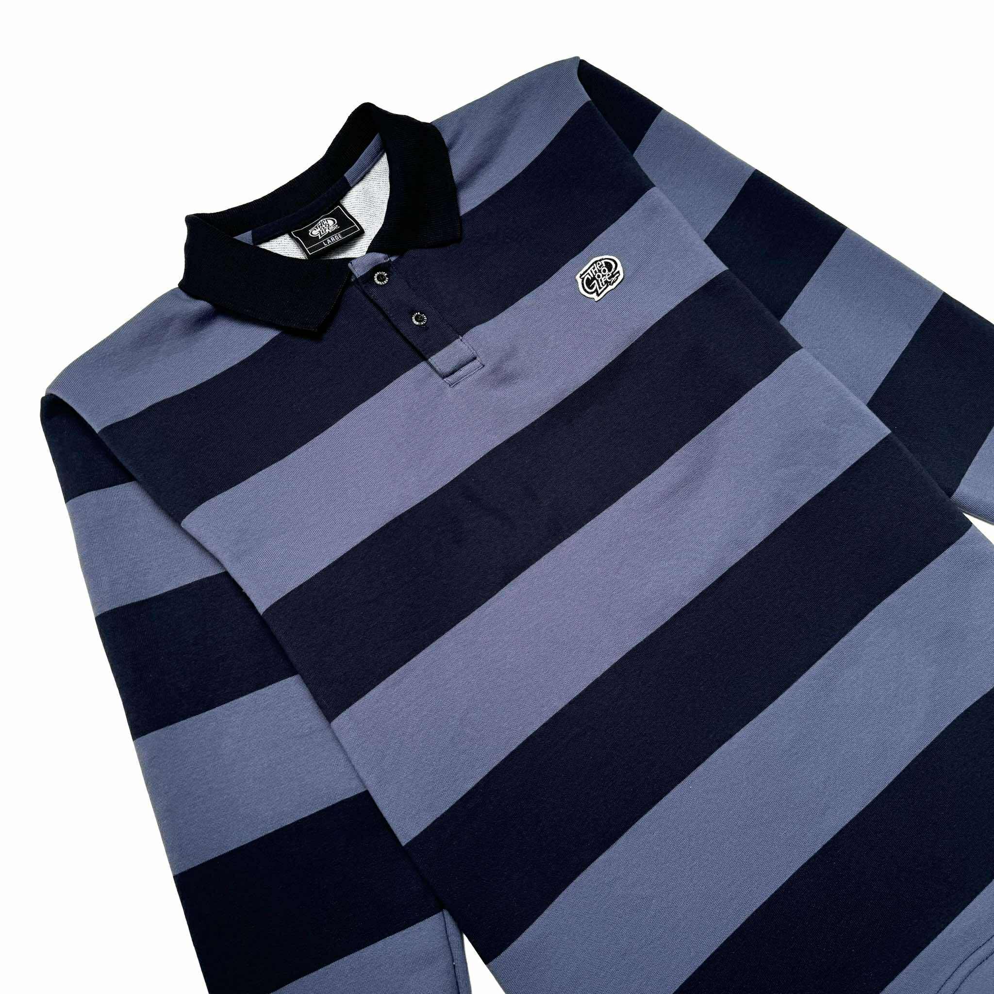 BIG STRIPES (NAVY/GRAY) POLO CREWNECK
