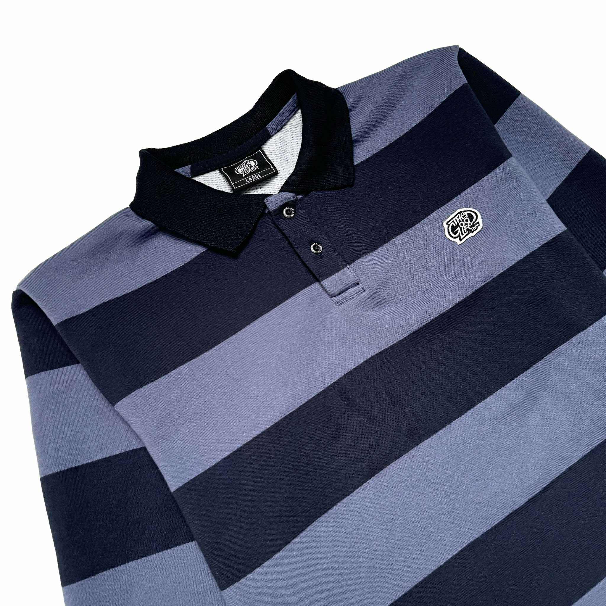 BIG STRIPES (NAVY/GRAY) POLO CREWNECK