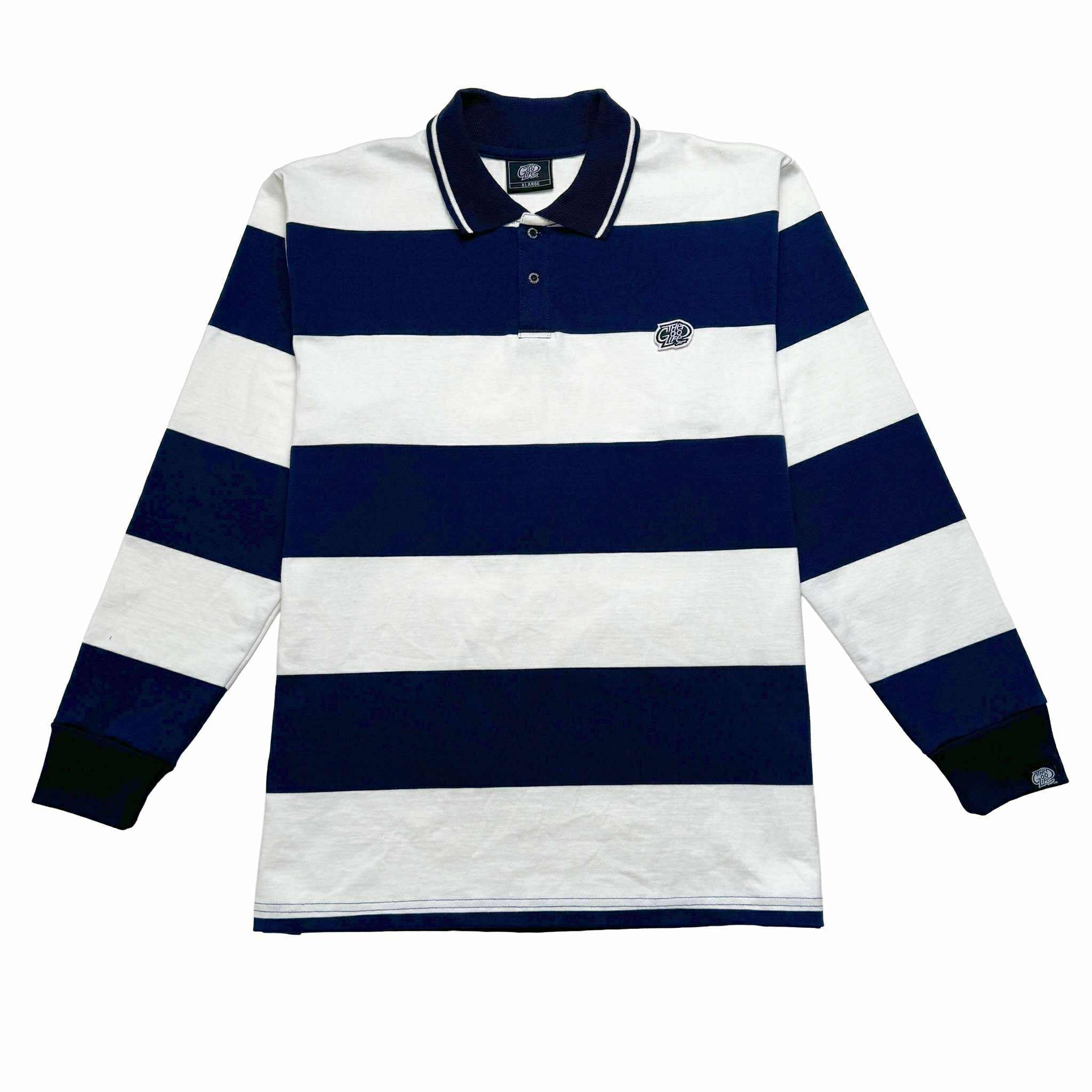 BIG STRIPES (NAVY/WHITE) POLO CREWNECK
