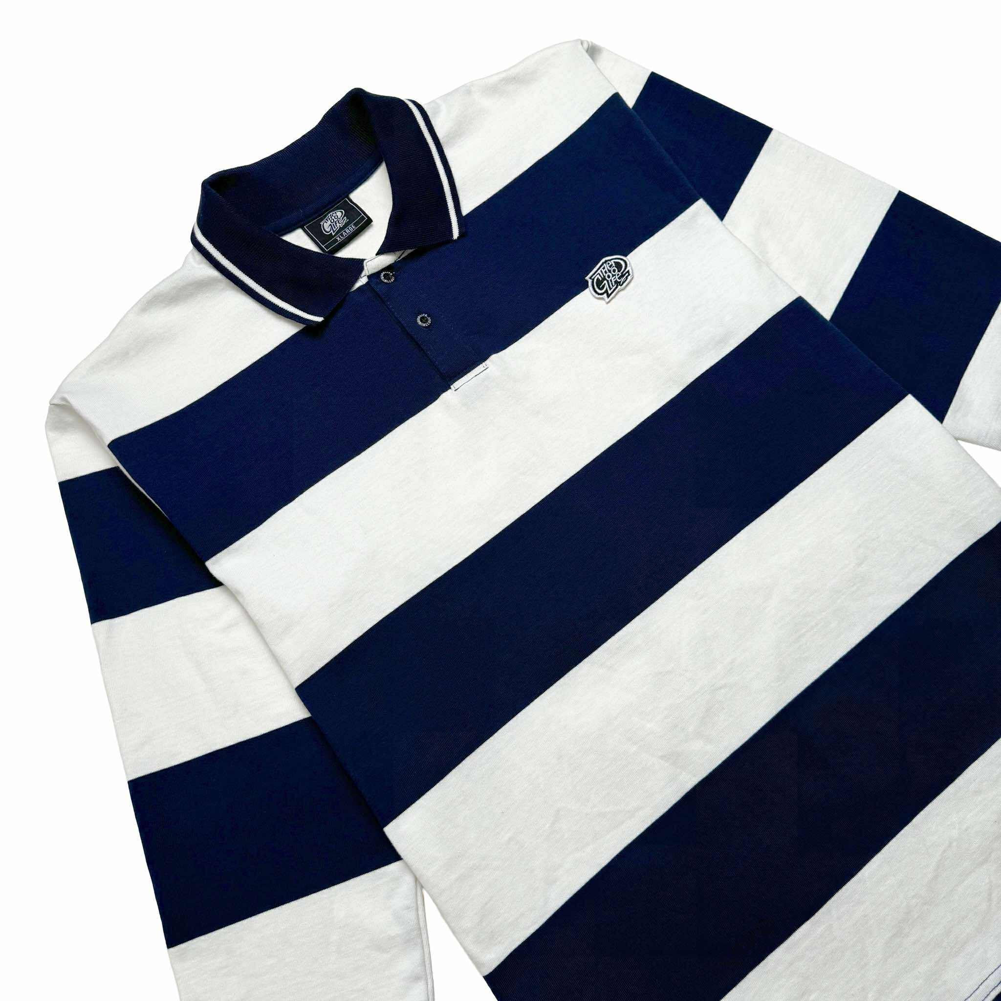 BIG STRIPES (NAVY/WHITE) POLO CREWNECK