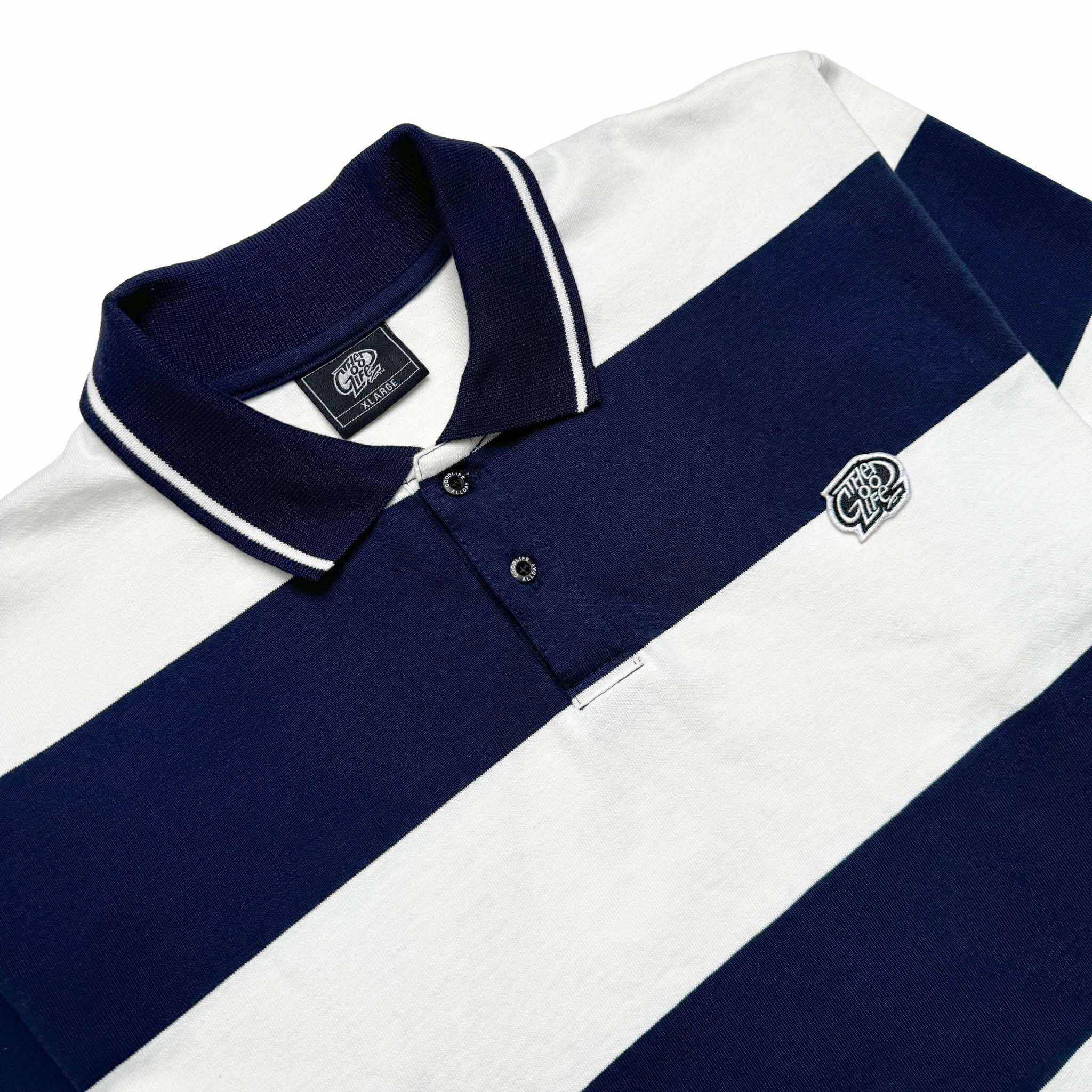BIG STRIPES (NAVY/WHITE) POLO CREWNECK