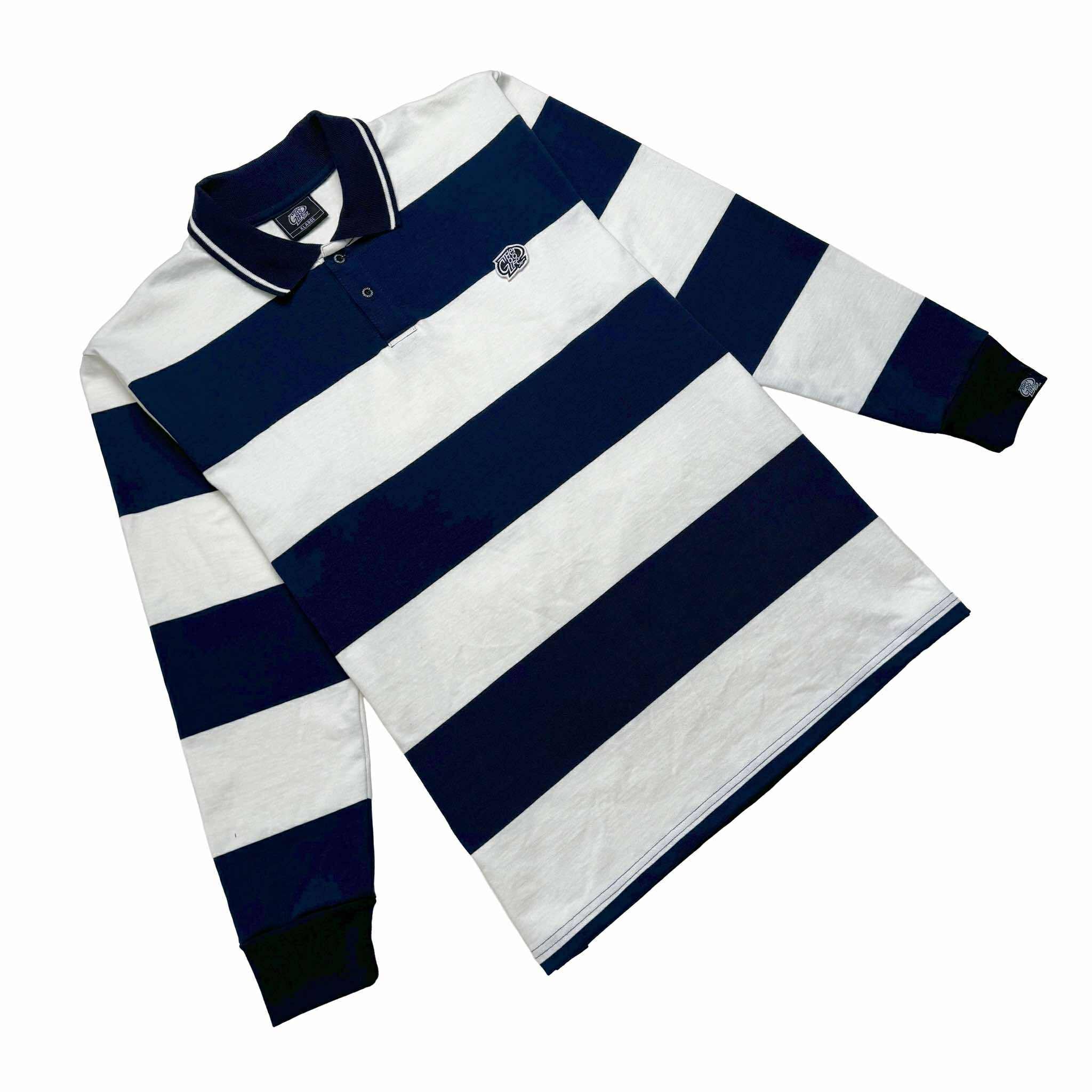 BIG STRIPES (NAVY/WHITE) POLO CREWNECK