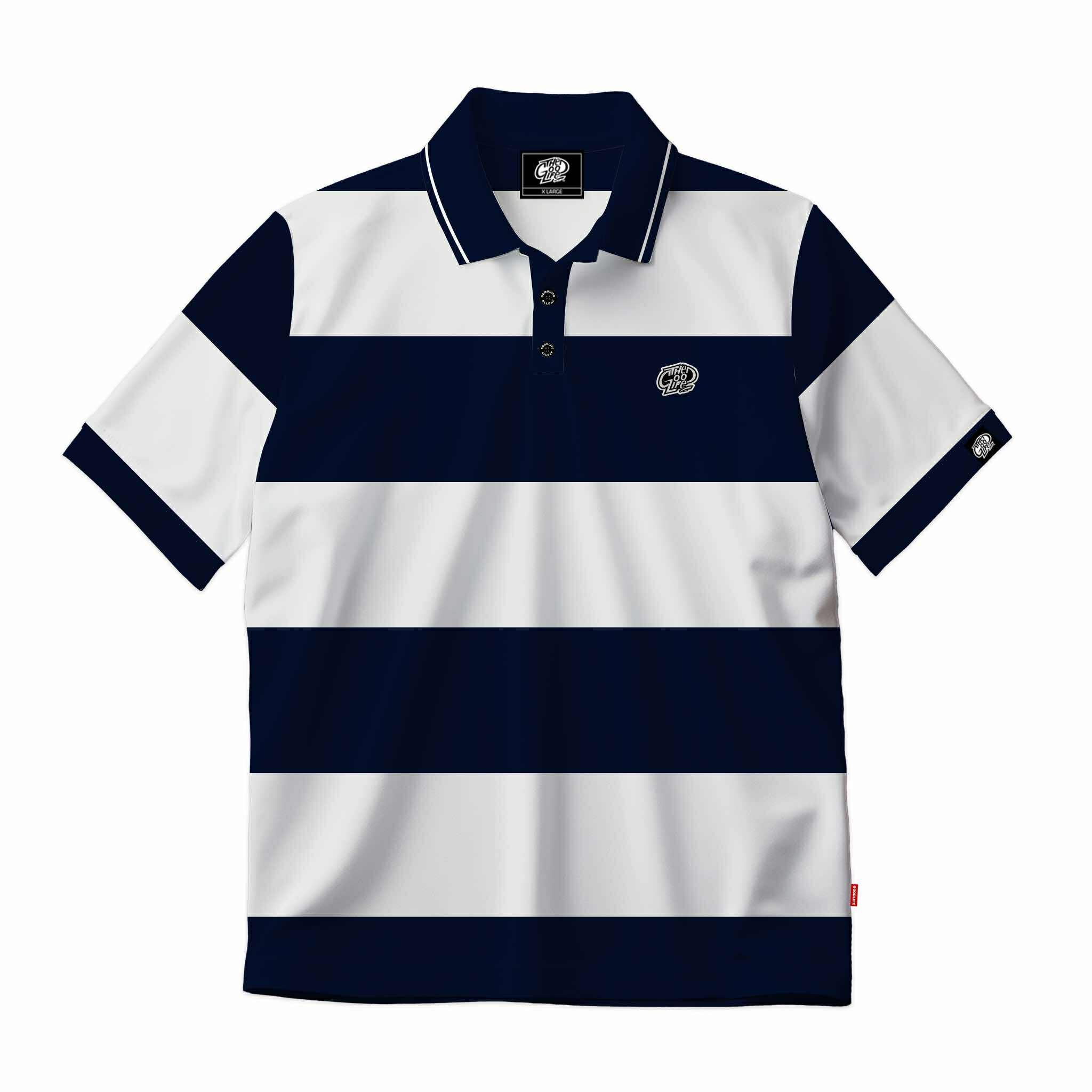 BIG STRIPES (NAVY/WHITE) POLO SHIRT