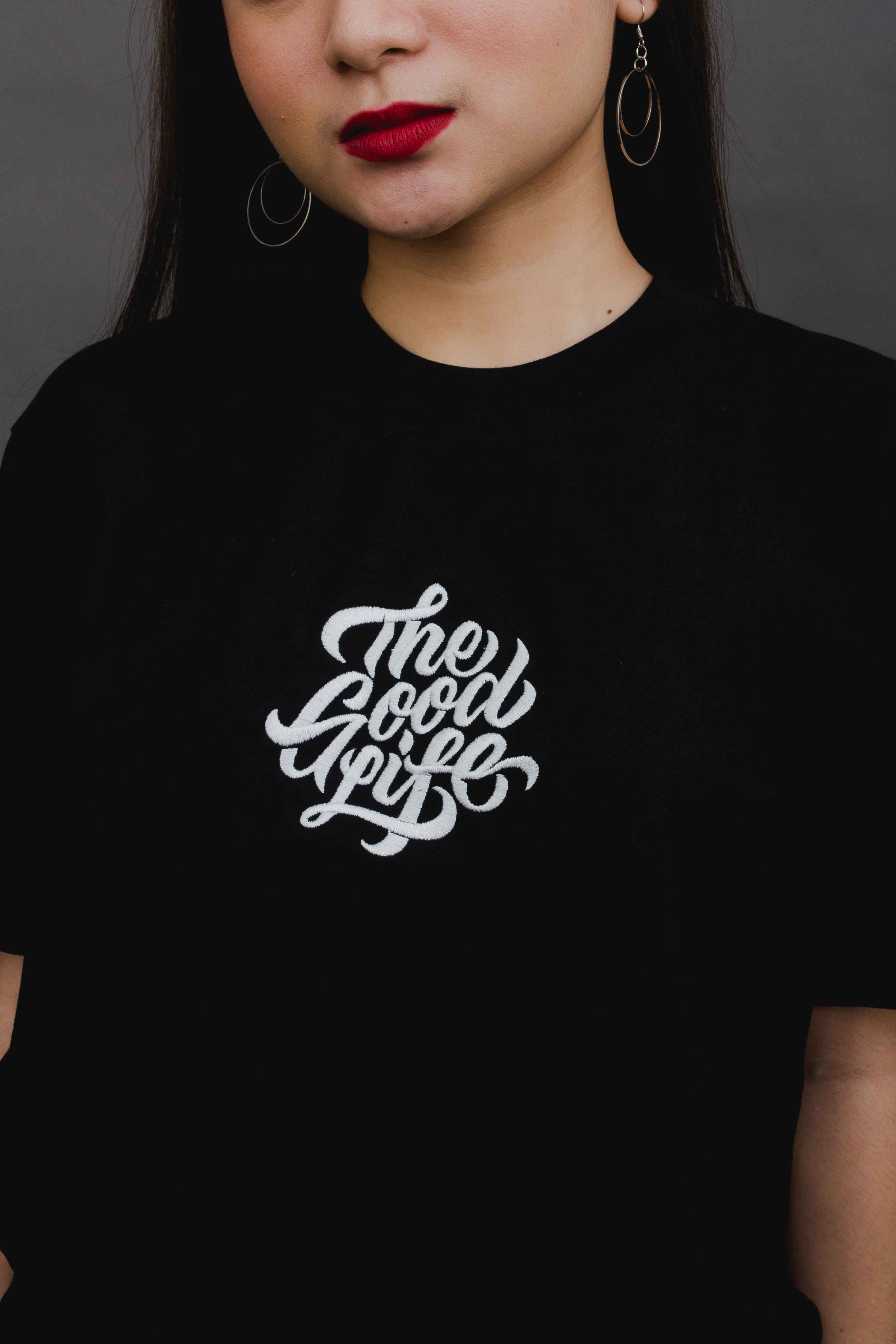 BRUSH SCRIPT (BLACK) - "EMBRO" TEE