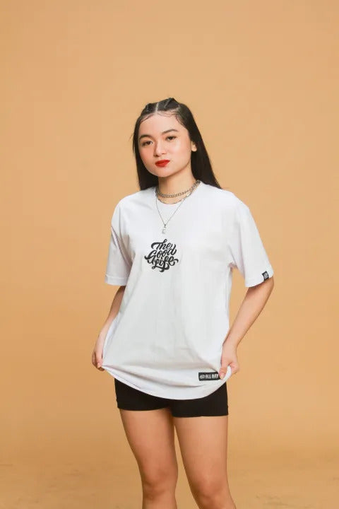 BRUSH SCRIPT (WHITE) - "EMBRO" TEE