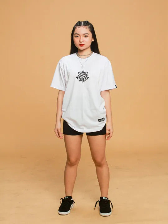 BRUSH SCRIPT (WHITE) - "EMBRO" TEE