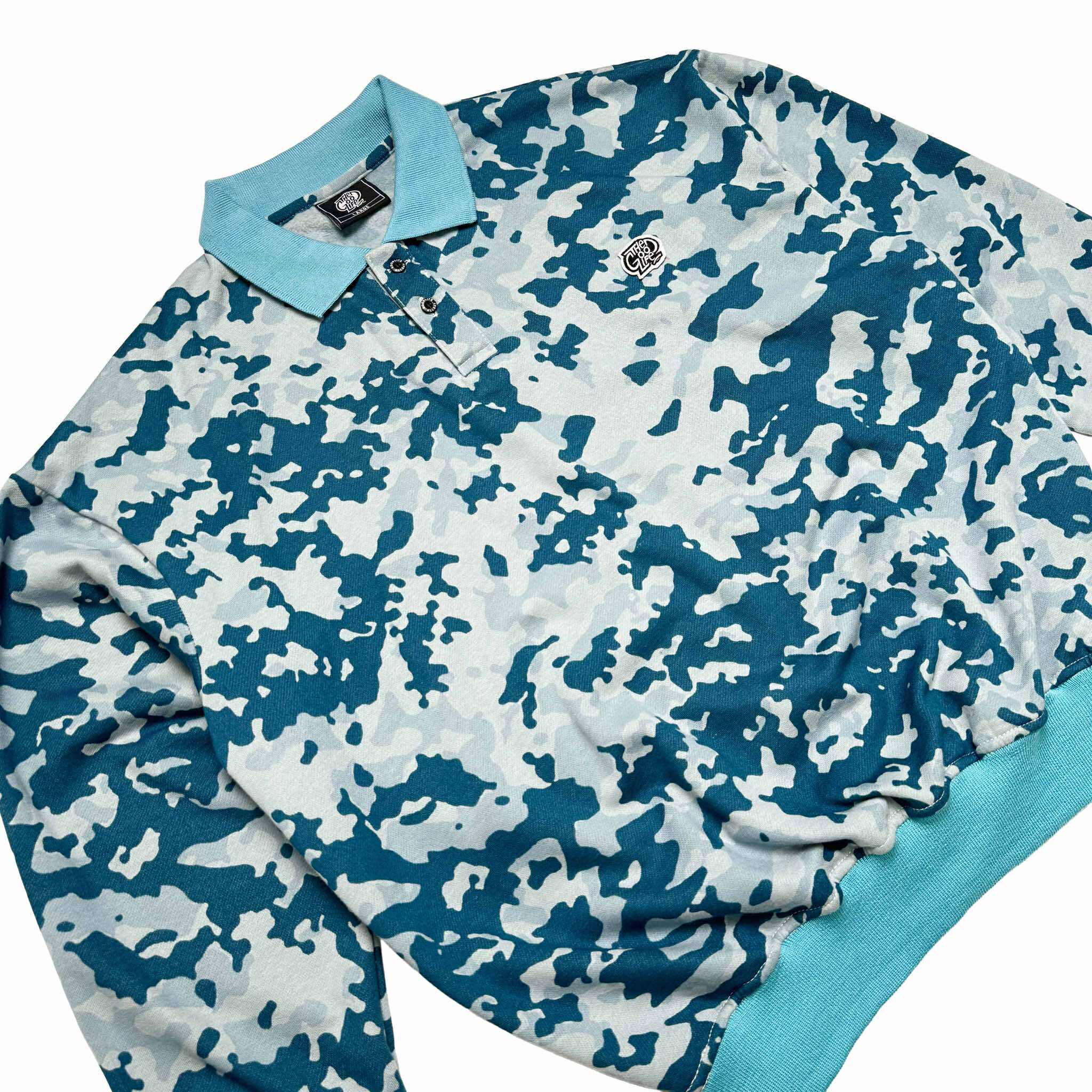 CAMOU (MINT) POLO SWEATSHIRT