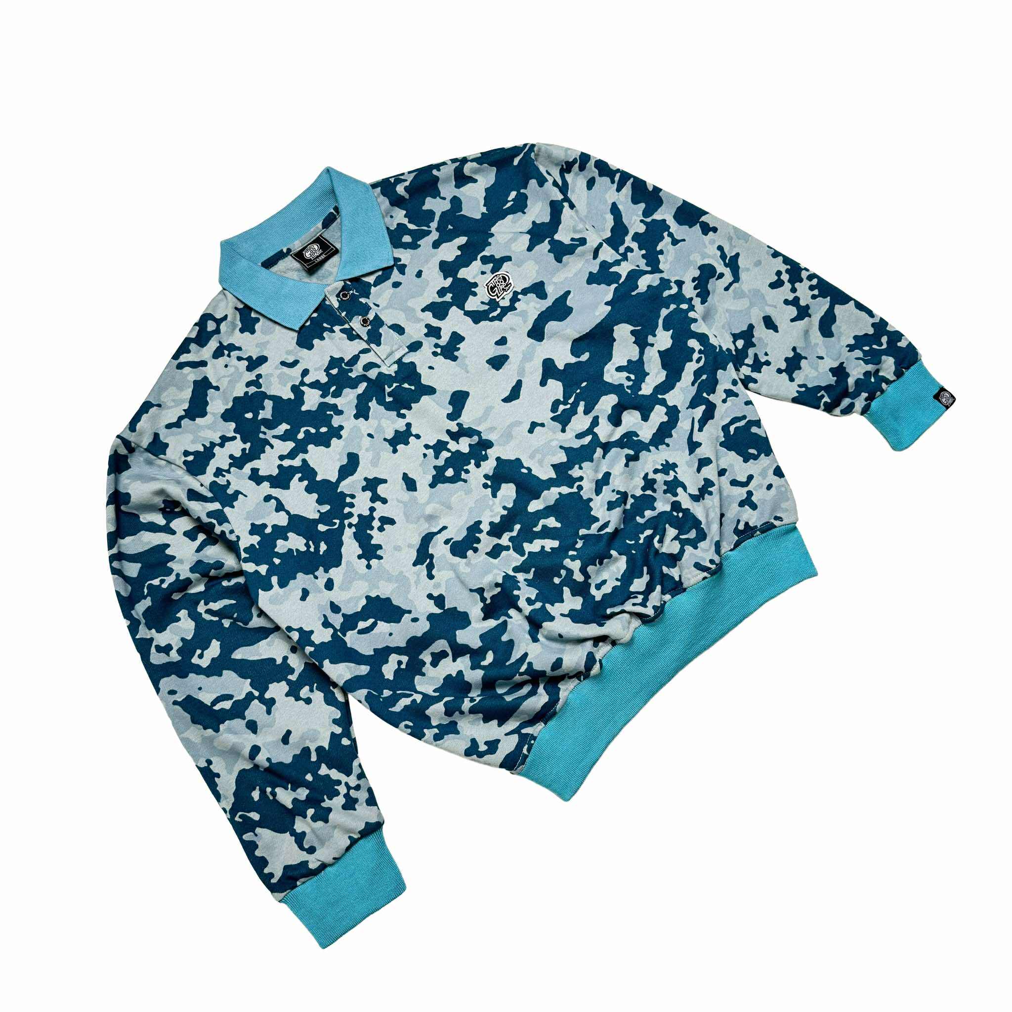 CAMOU (MINT) POLO SWEATSHIRT