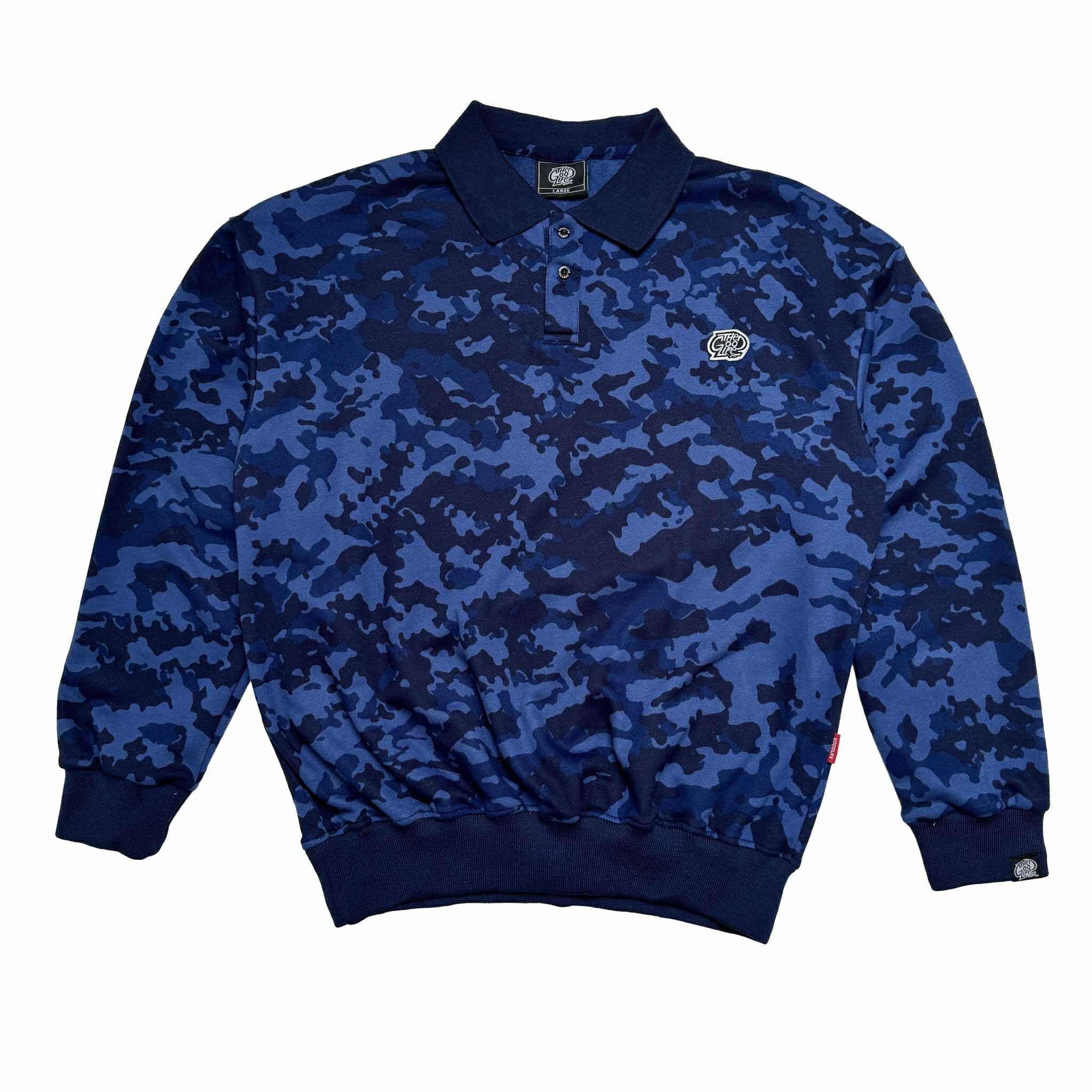 CAMOU (NAVY) POLO SWEATSHIRT