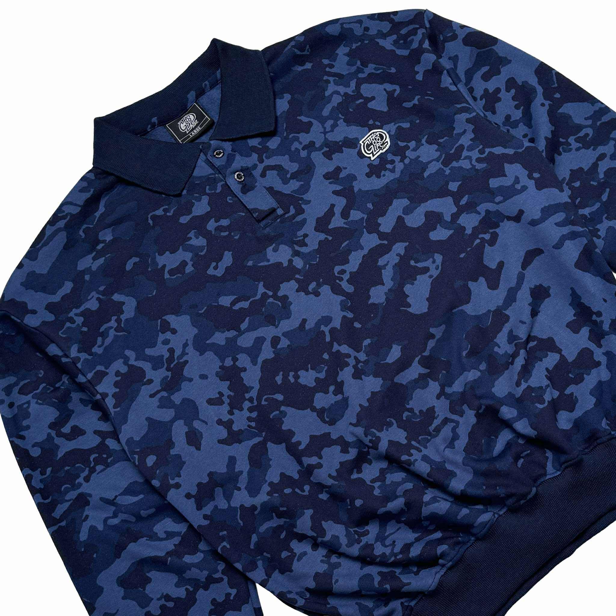 CAMOU (NAVY) POLO SWEATSHIRT