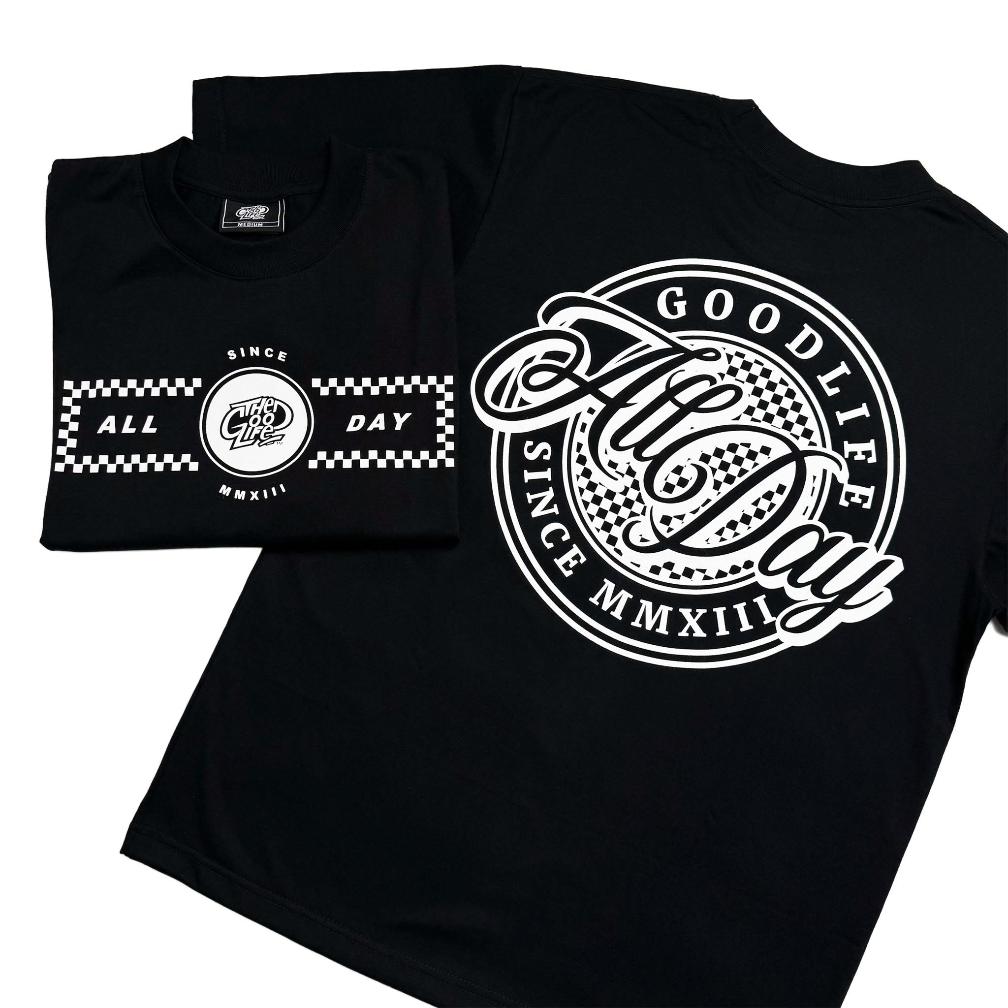 CHECKERED (BLACK T-SHIRT