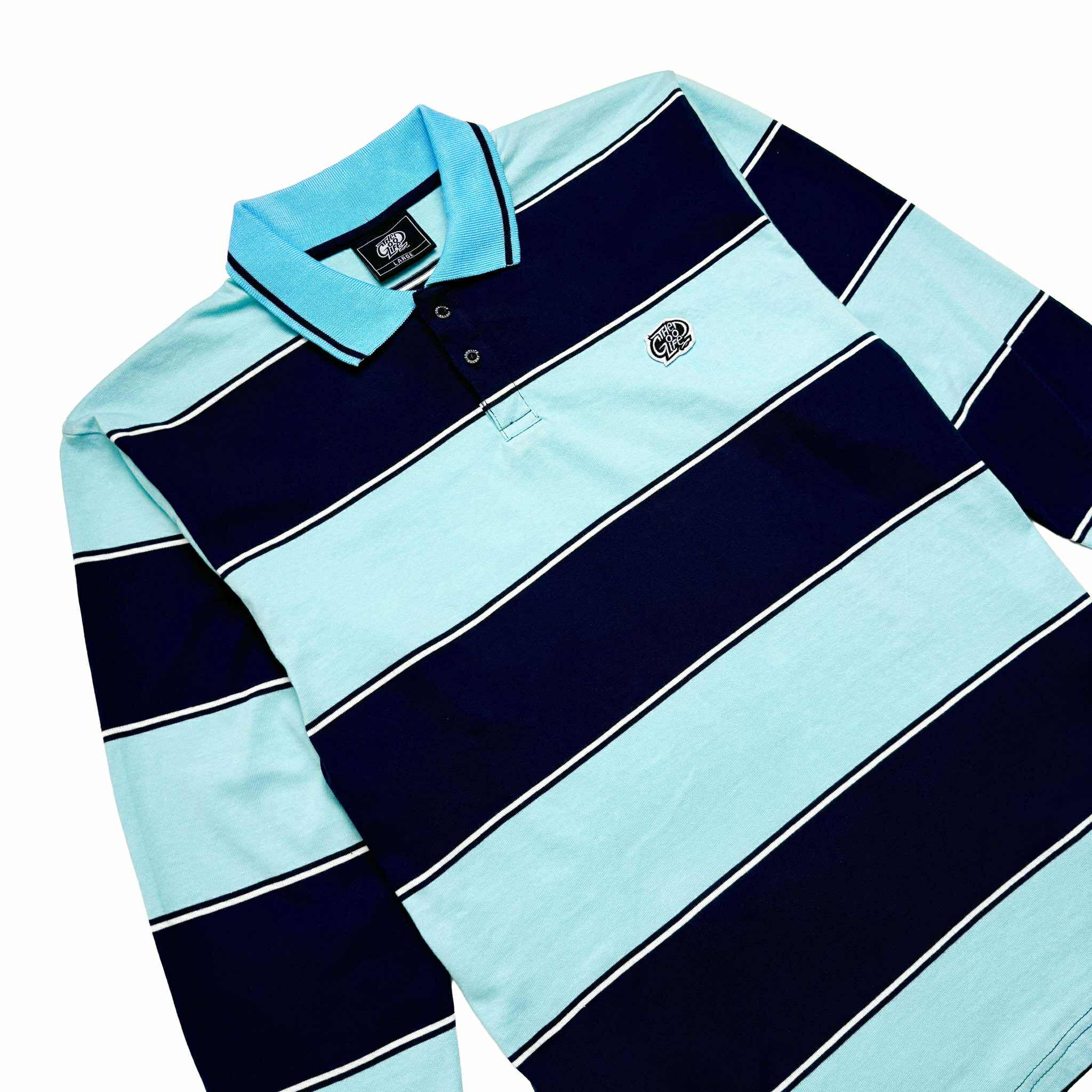 "OCEAN" TWIN STRAND (MINT/NAVY) CREWNECK