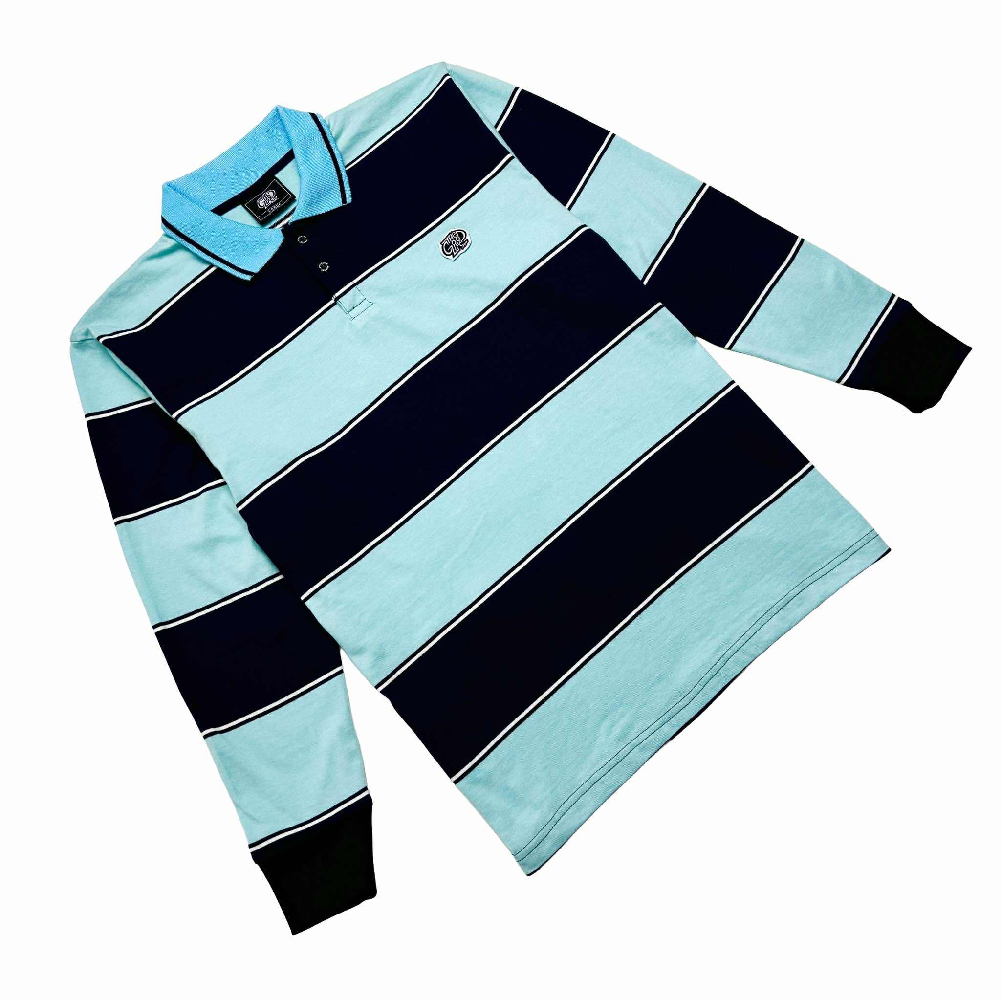 "OCEAN" TWIN STRAND (MINT/NAVY) CREWNECK