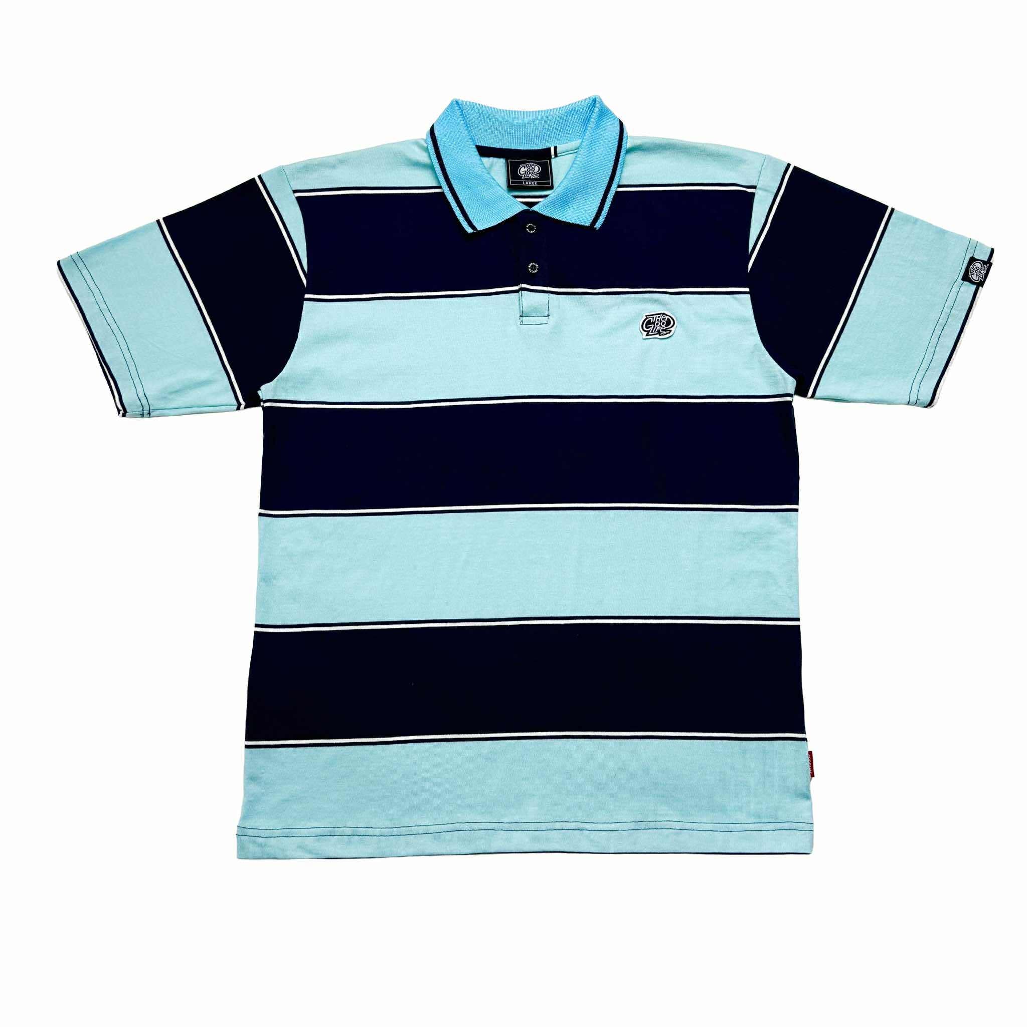 "OCEAN" TWIN STRAND (MINT/NAVY) POLO SHIRT