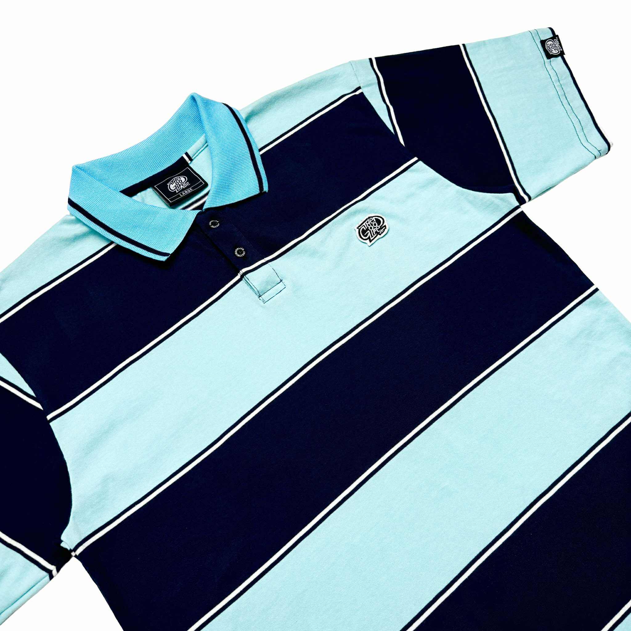"OCEAN" TWIN STRAND (MINT/NAVY) POLO SHIRT