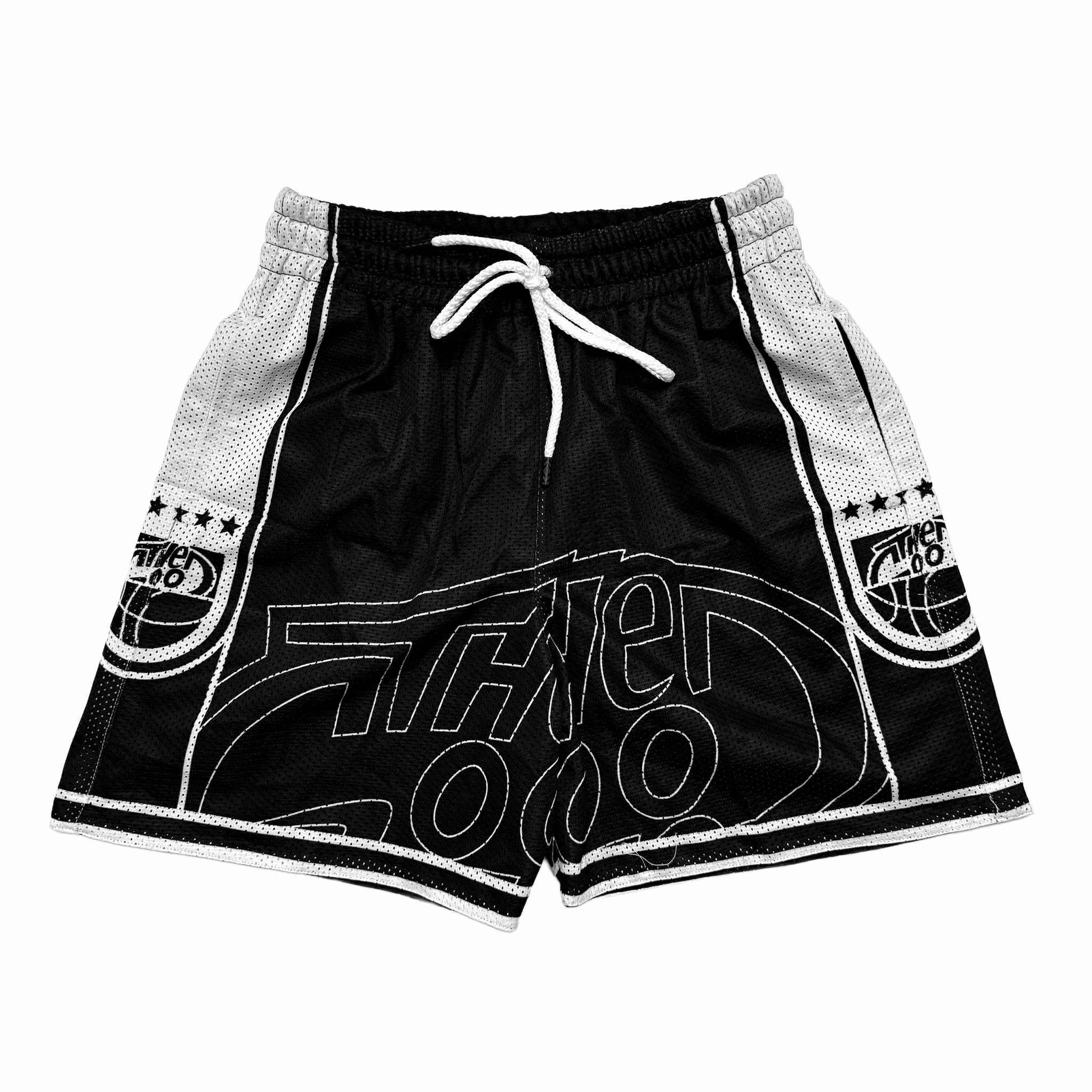 SPLIT LOGO (BLACK) MESH SHORTS