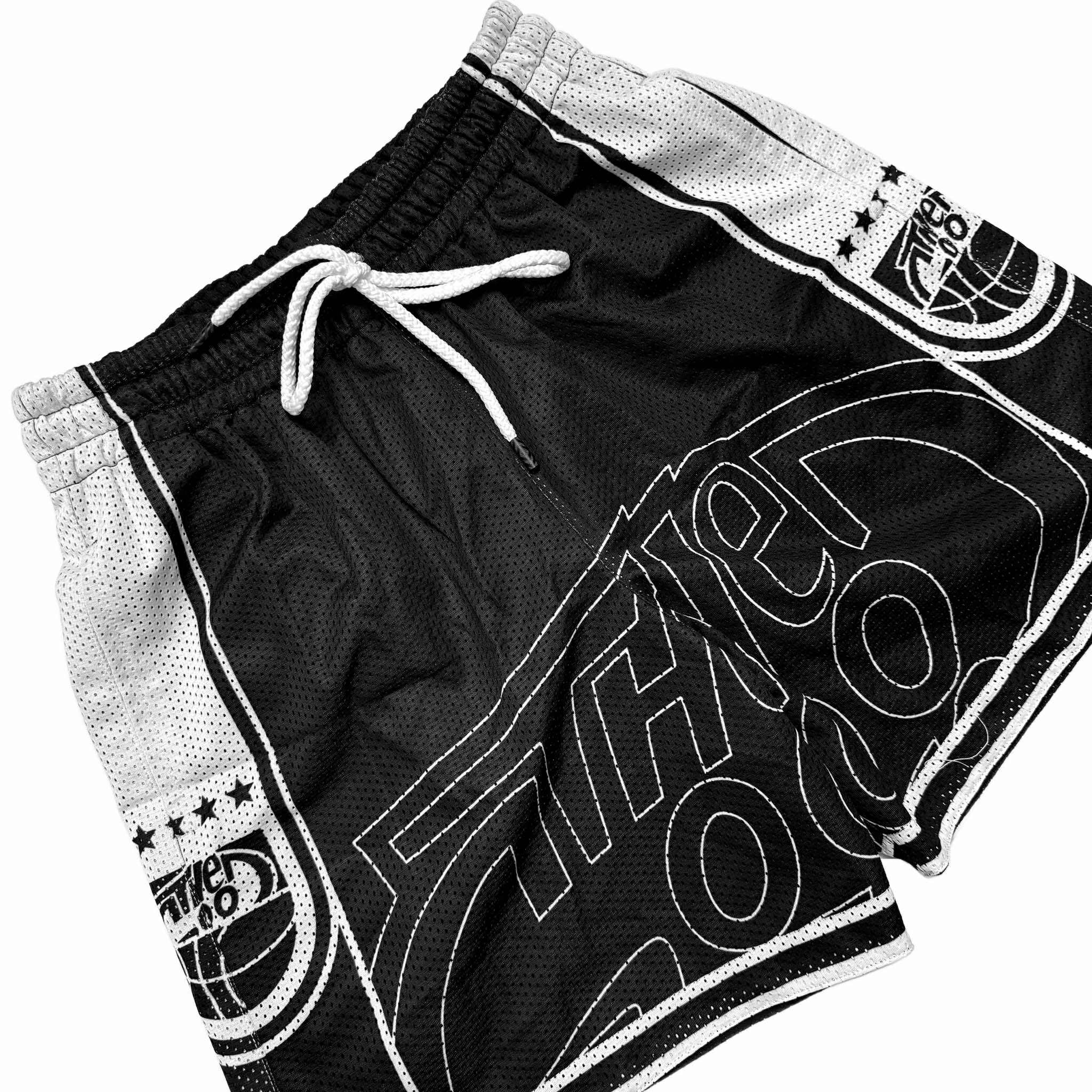 SPLIT LOGO (BLACK) MESH SHORTS