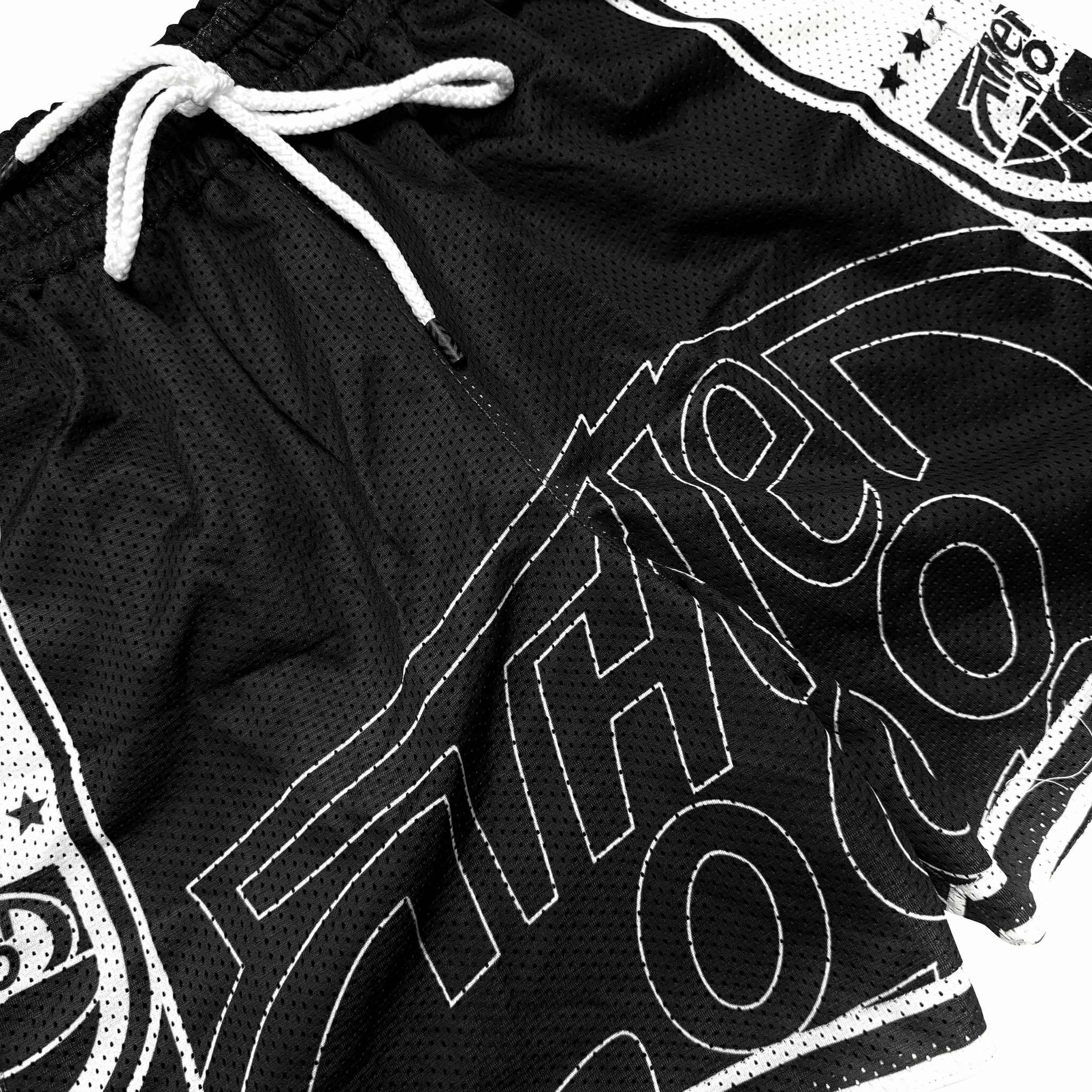SPLIT LOGO (BLACK) MESH SHORTS