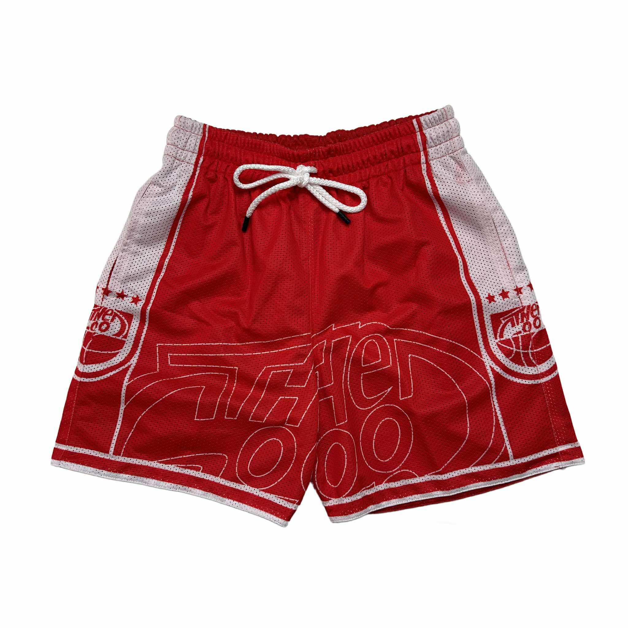 SPLIT LOGO (RED) MESH SHORTS