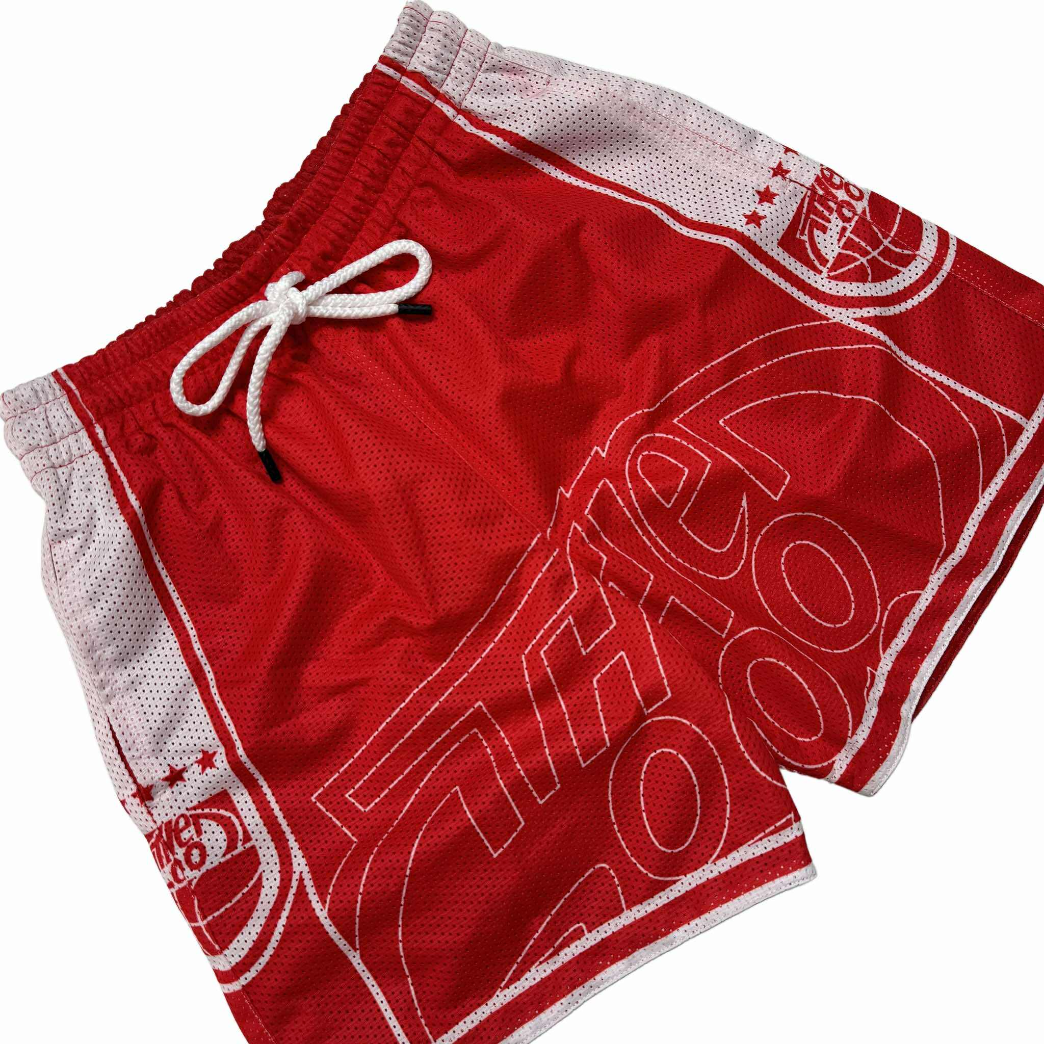 SPLIT LOGO (RED) MESH SHORTS