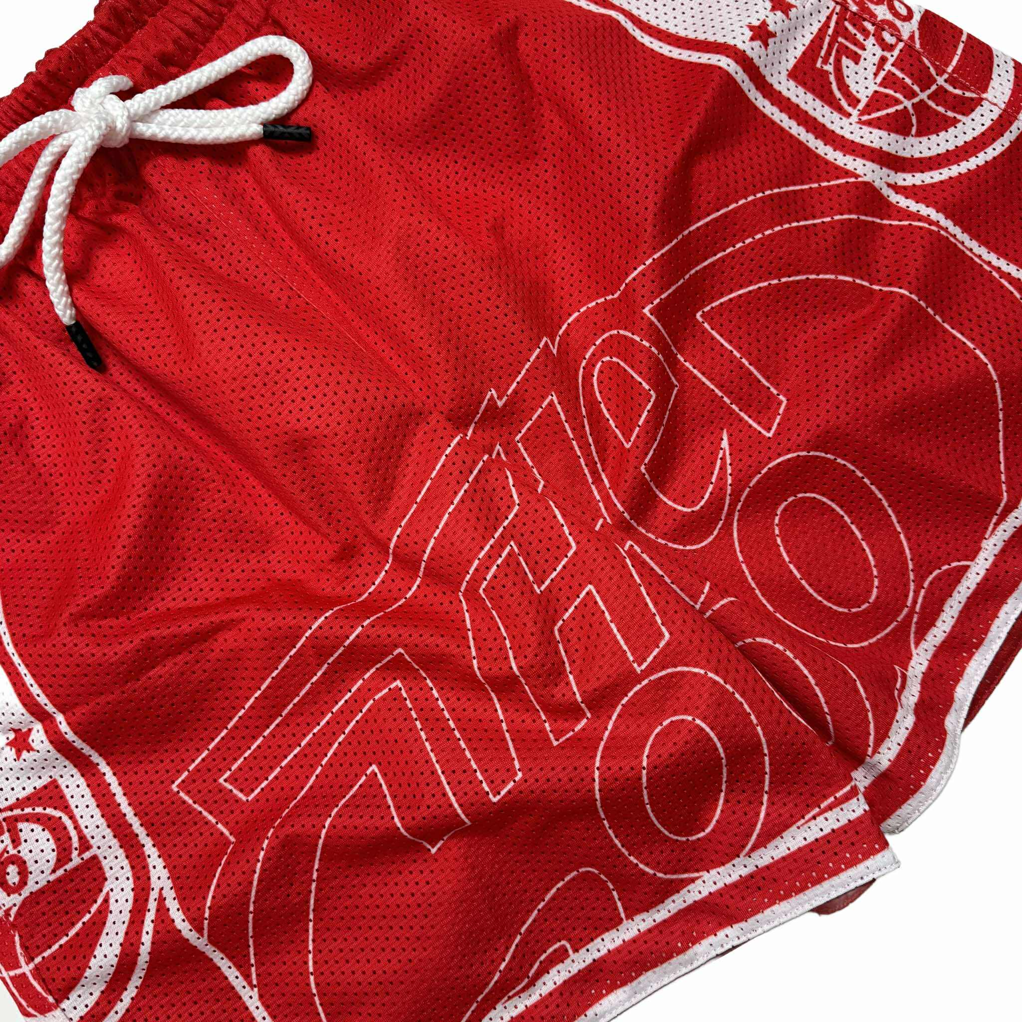 SPLIT LOGO (RED) MESH SHORTS