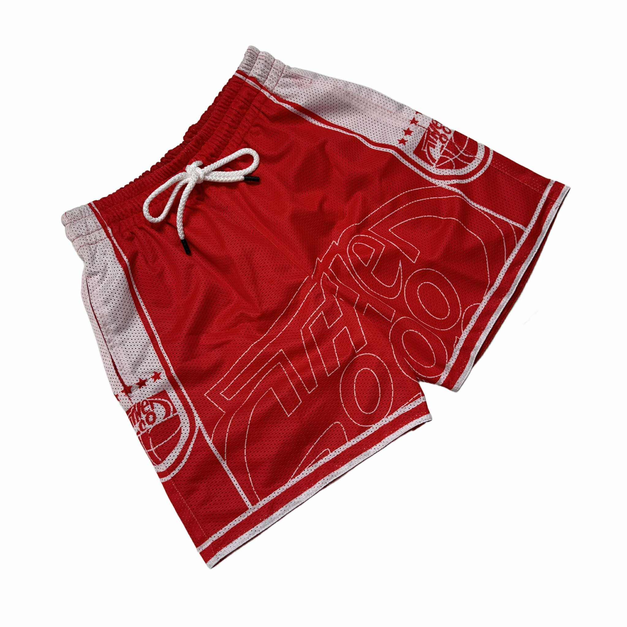 SPLIT LOGO (RED) MESH SHORTS