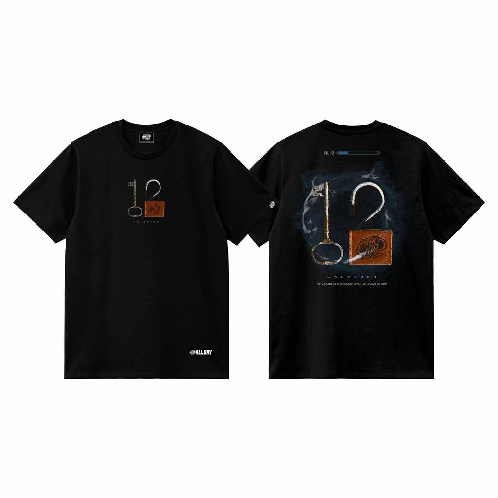 12 UNLOCKED (BLACK) T-SHIRT