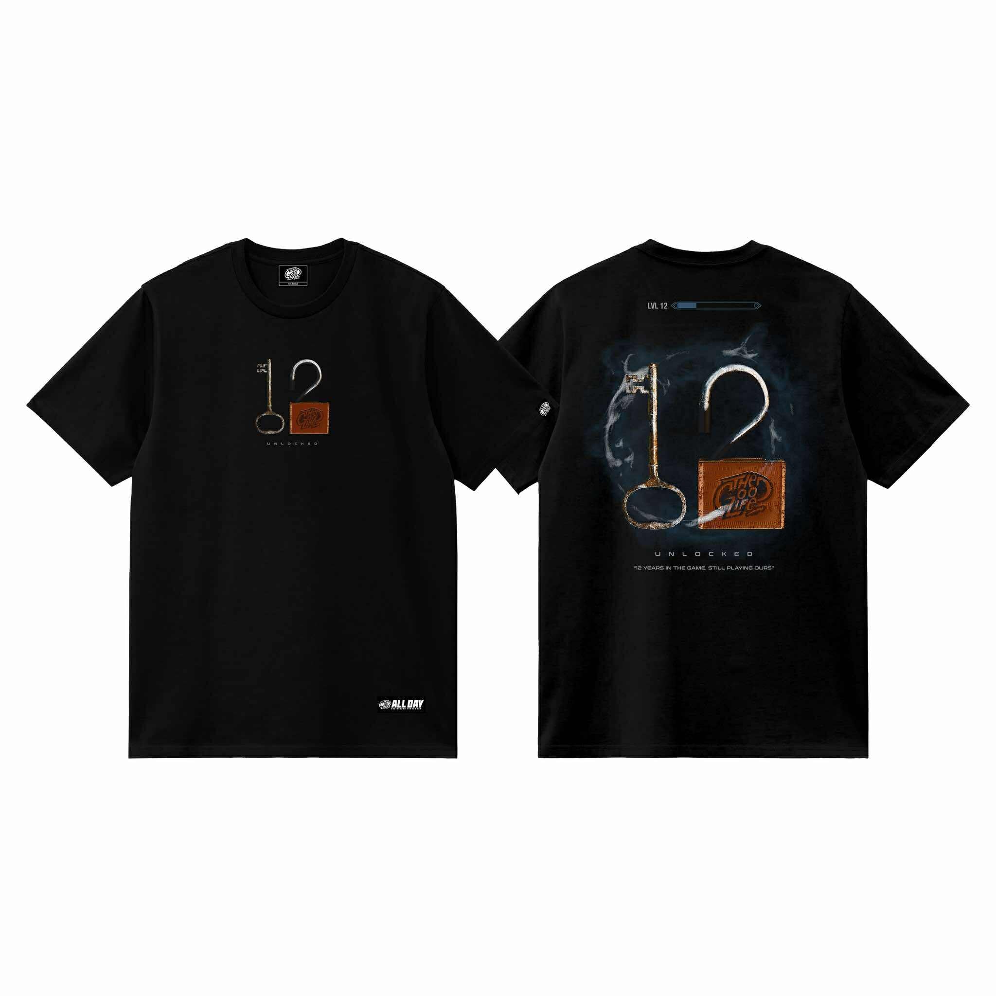 12 UNLOCKED (BLACK) T-SHIRT