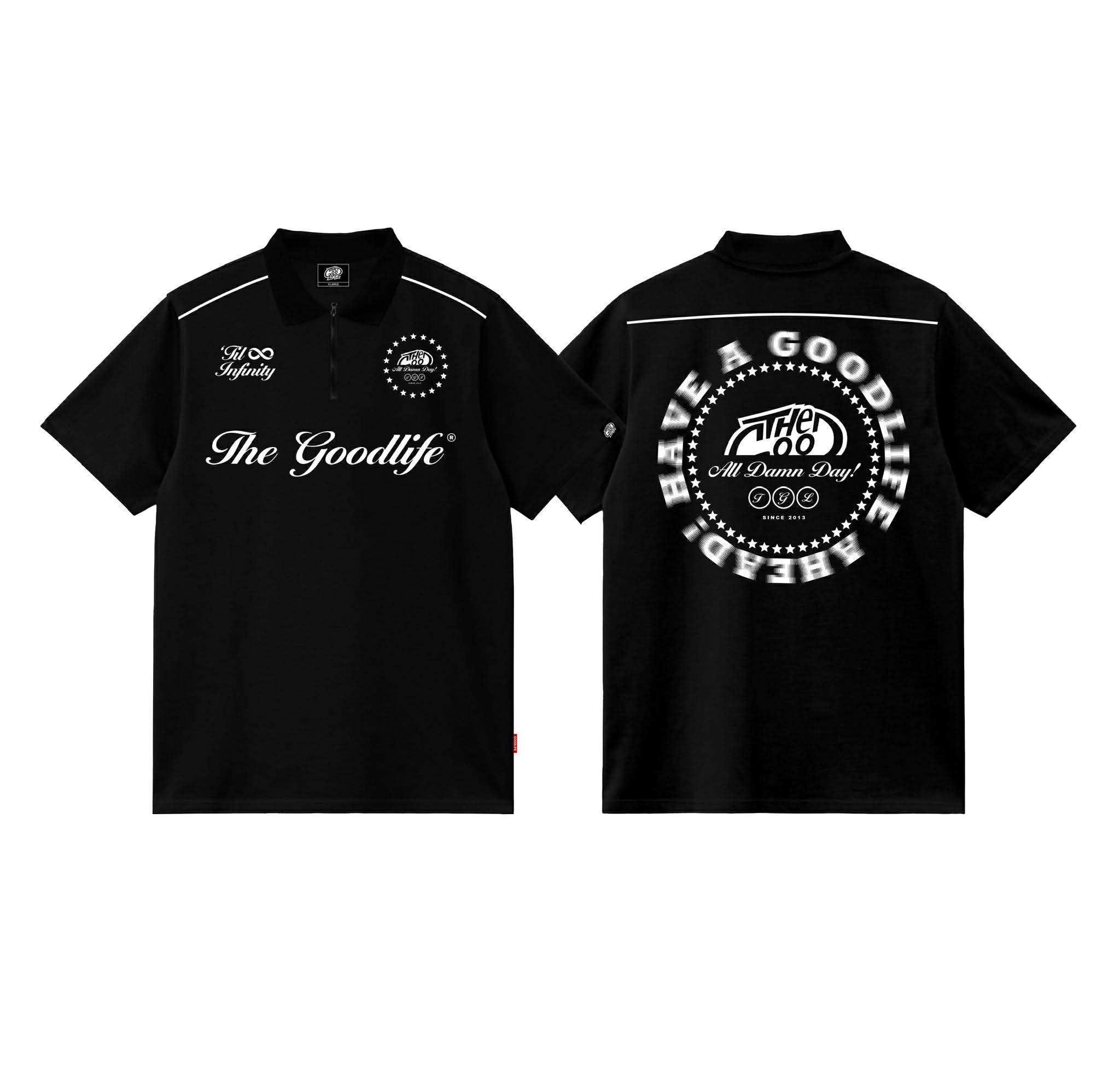 BLUR ZIP (BLACK) POLO SHIRT