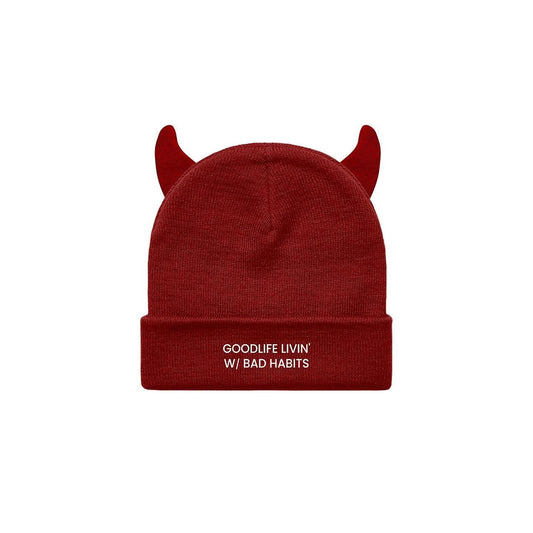 BAD HABITS (RED) BEANIE
