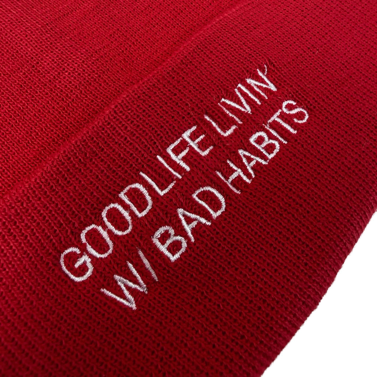 BAD HABITS (RED) BEANIE