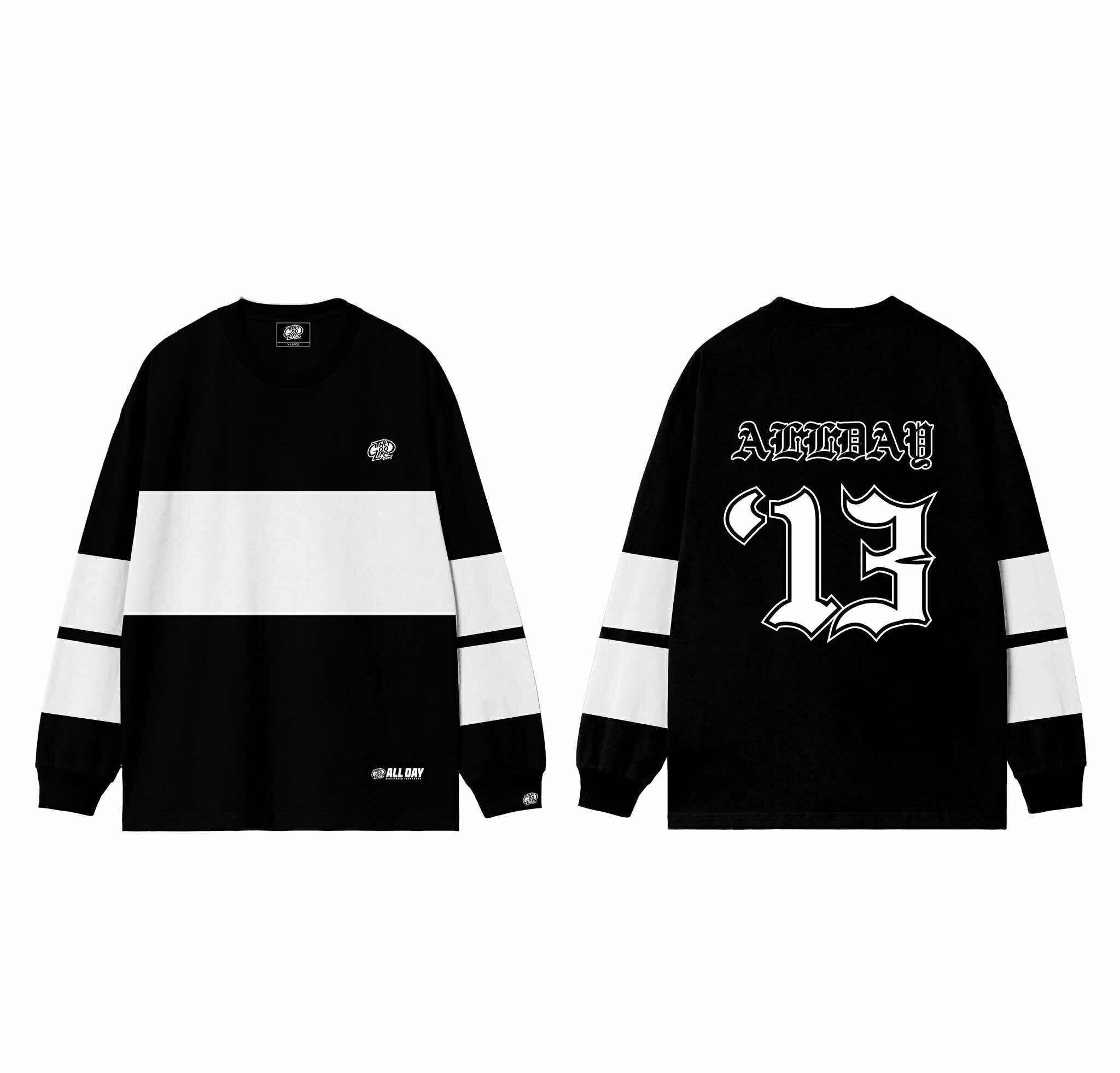 TRI-LINE BAGGY (BLACK/WHITE) CREWNECK