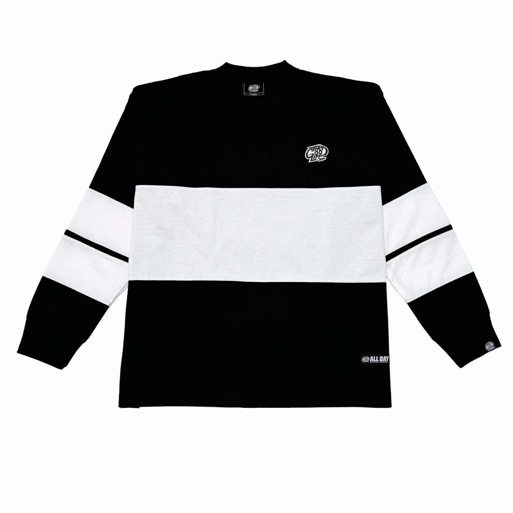 TRI-LINE BAGGY (BLACK/WHITE) CREWNECK