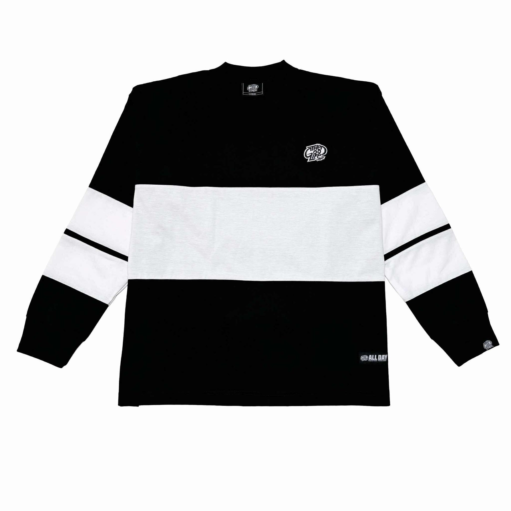 TRI-LINE BAGGY (BLACK/WHITE) CREWNECK