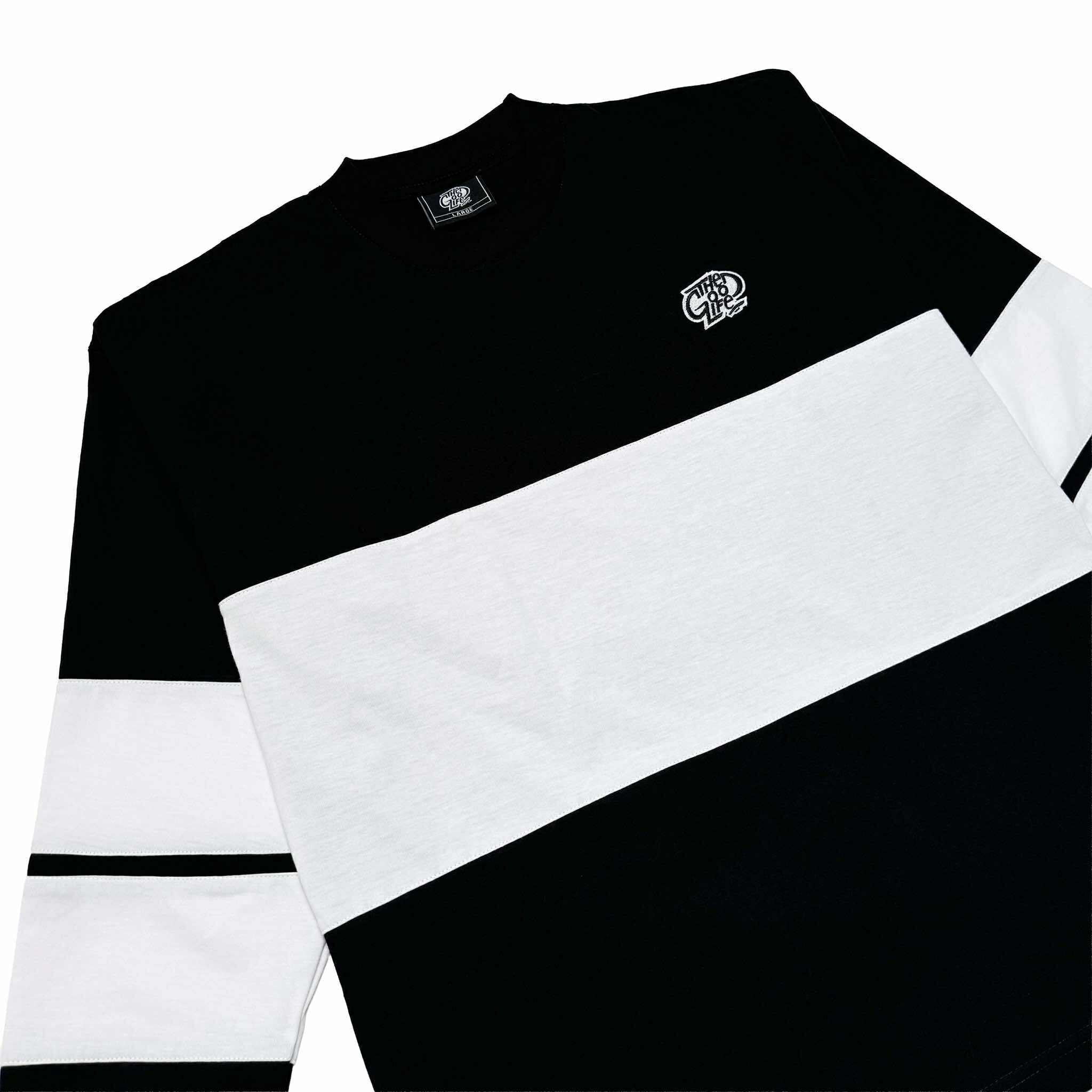 TRI-LINE BAGGY (BLACK/WHITE) CREWNECK