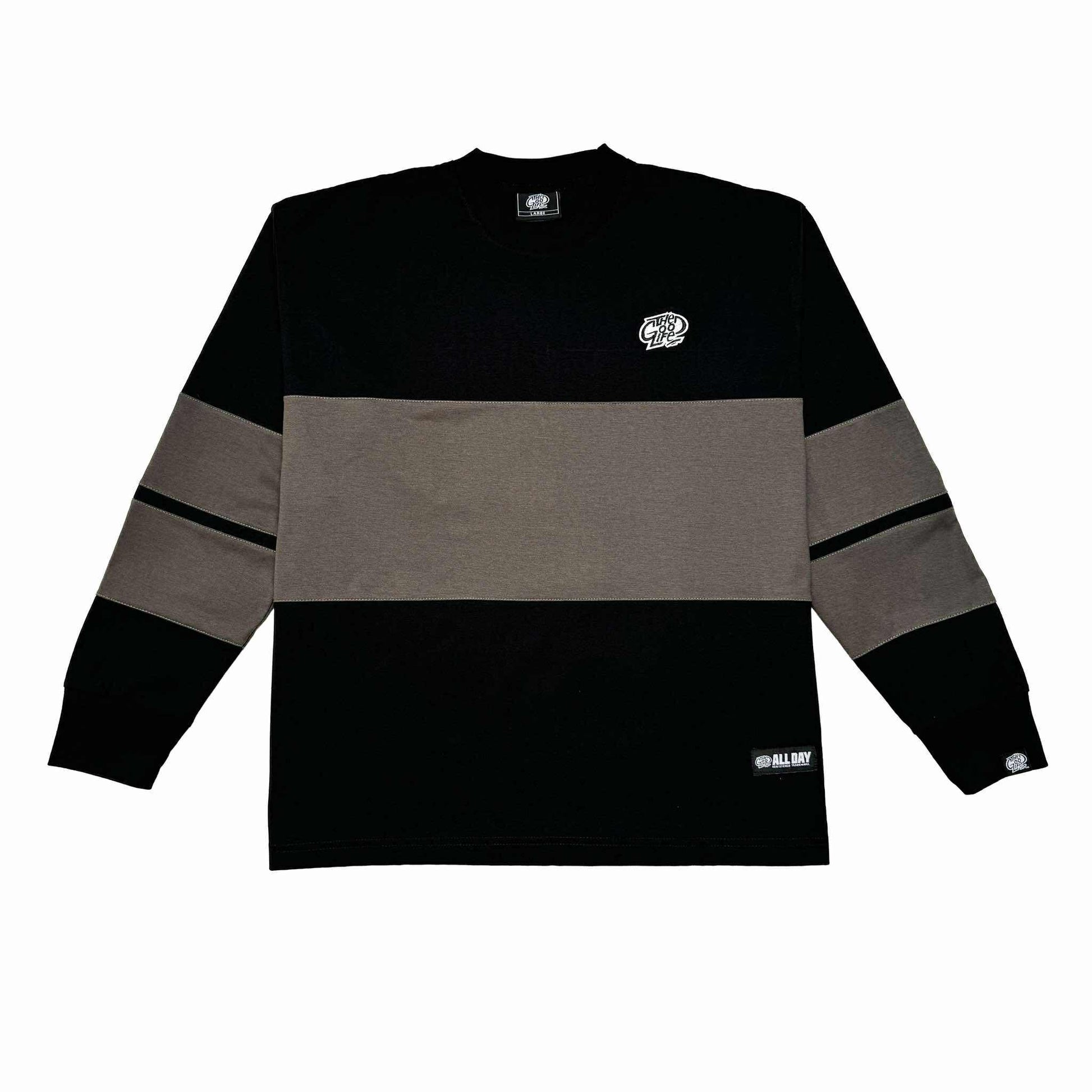 TRI-LINE BAGGY (BLACK/GRAY) CREWNECK