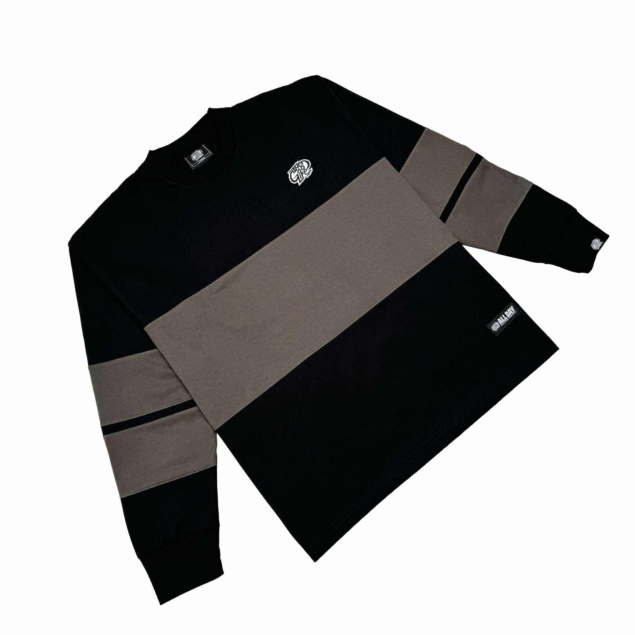 TRI-LINE BAGGY (BLACK/GRAY) CREWNECK