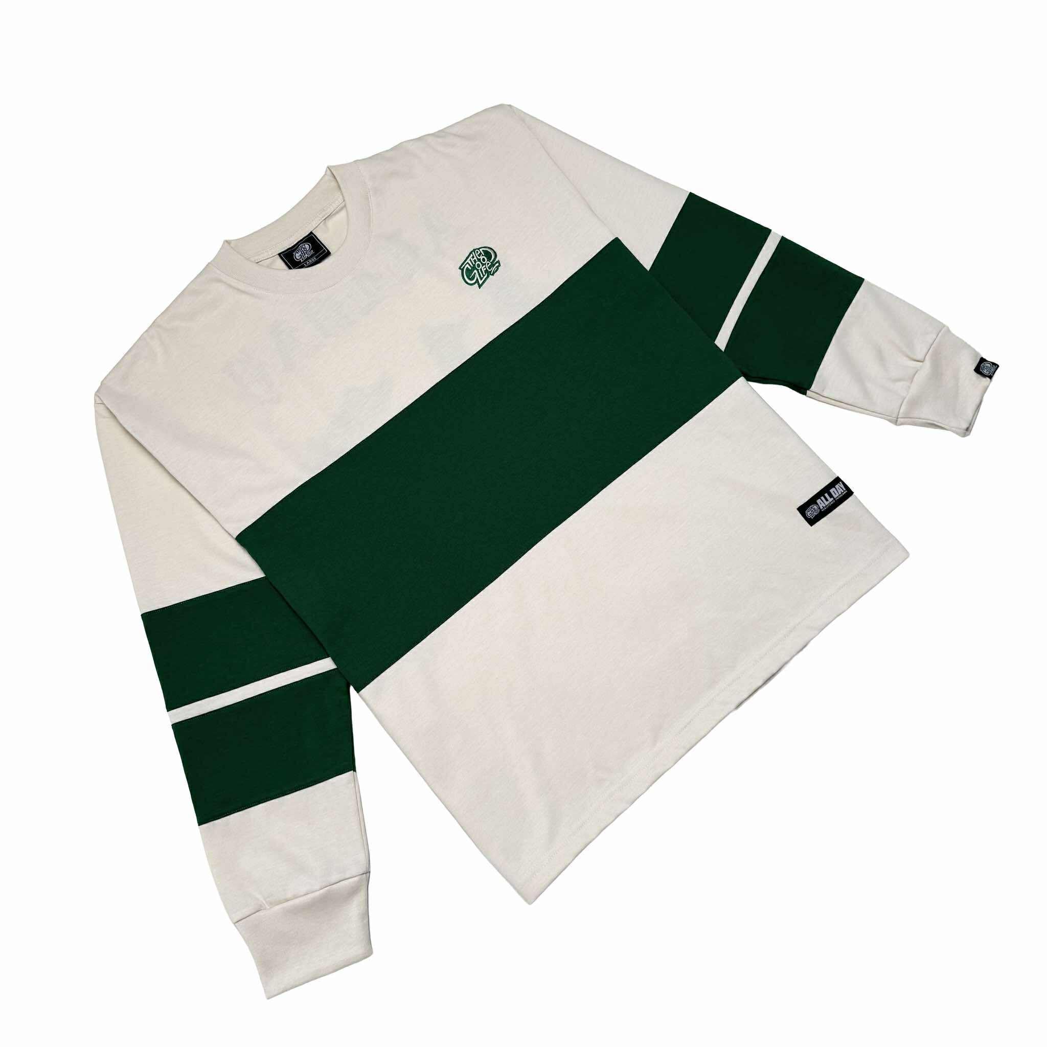 TRI-LINE BAGGY (IVORY/GRAY) CREWNECK
