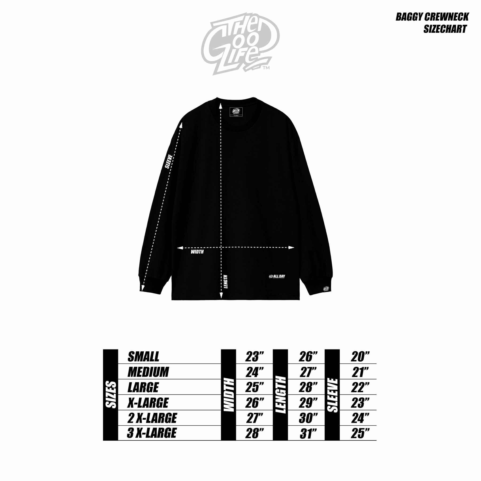 TRI-LINE BAGGY (BLACK/GRAY) CREWNECK